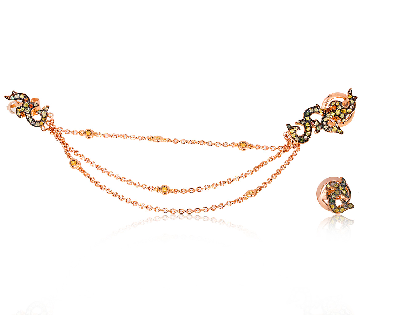 Оригинальные золотые серьги с бриллиантами 1.01ct Dada Arrigoni 071120/2