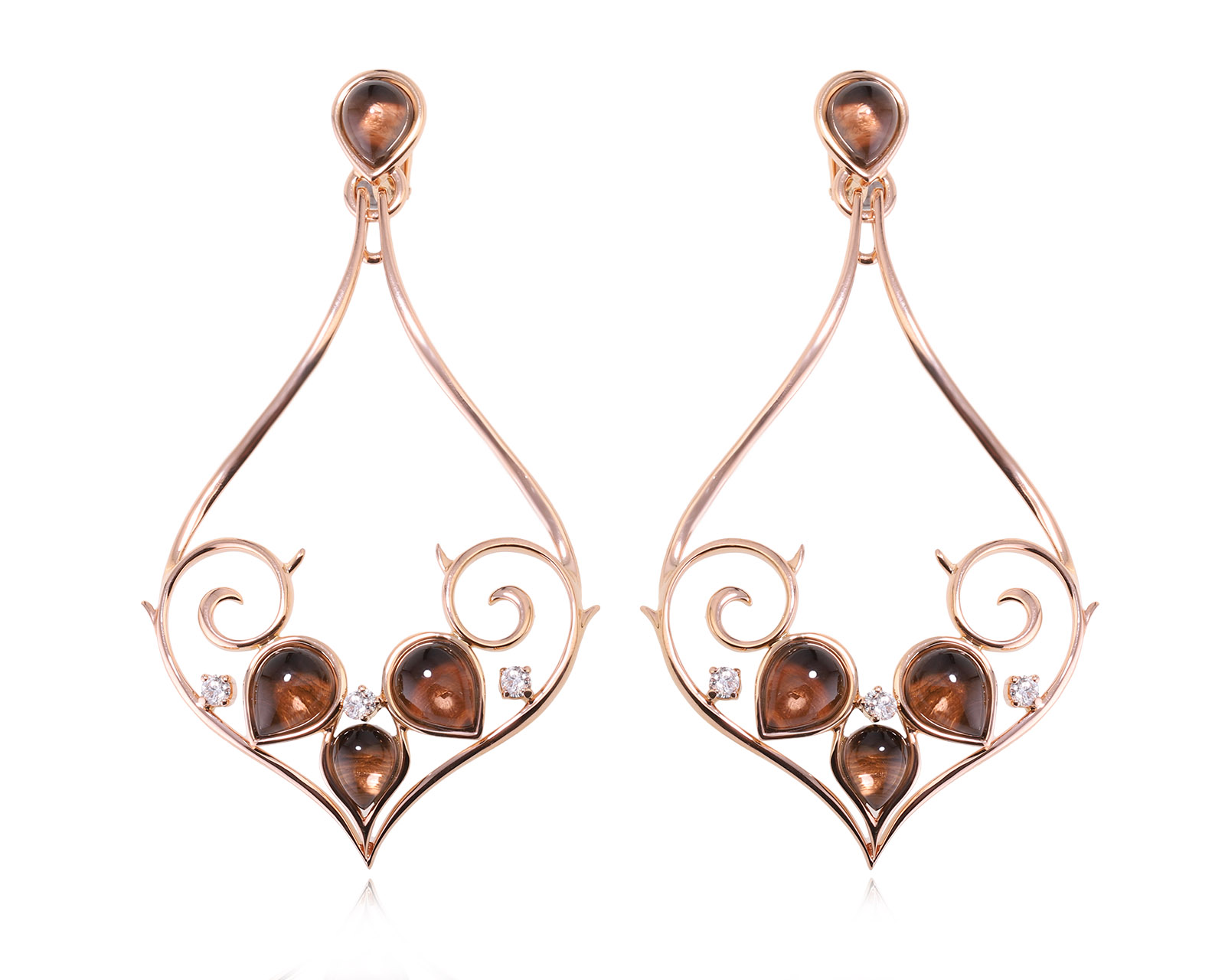 Оригинальные золотые серьги с бирюзой 25.00ct Damiani