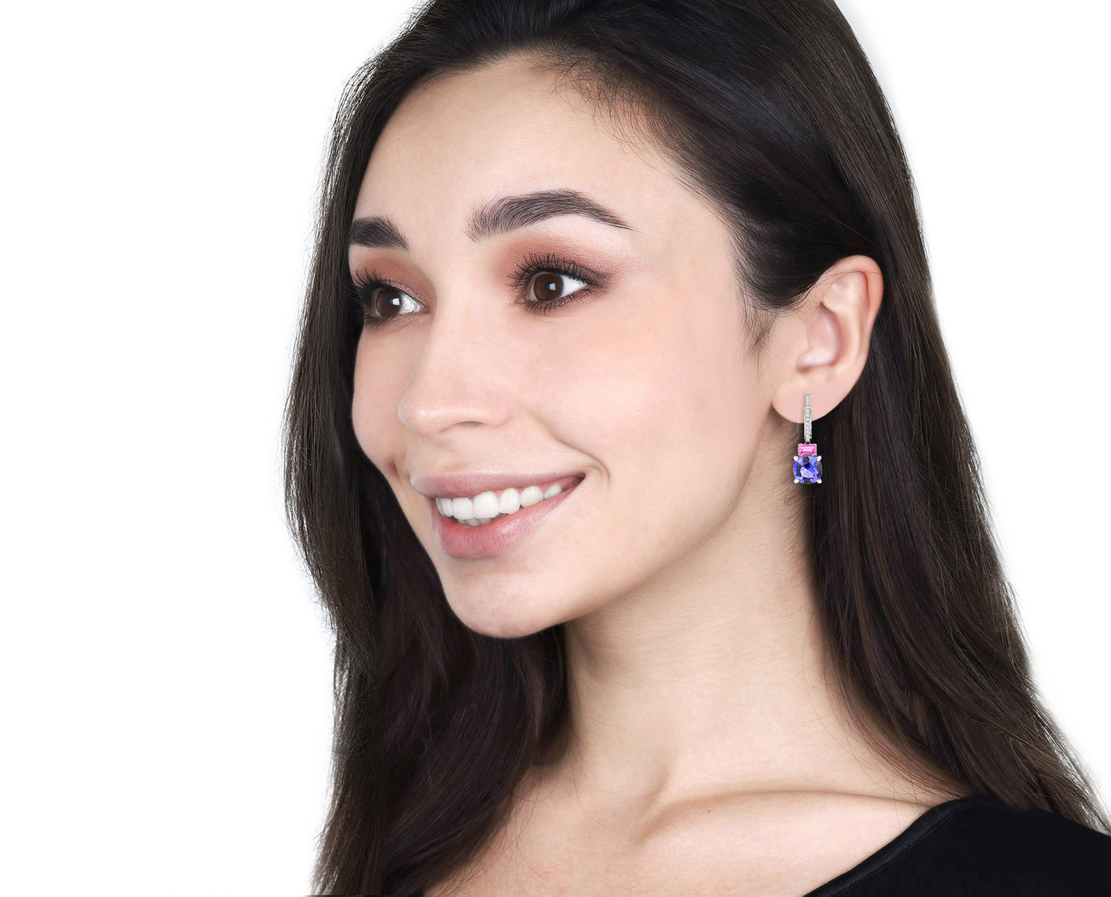 Оригинальные золотые серьги с танзанитами 3.89ct Lykov`s Jewellery