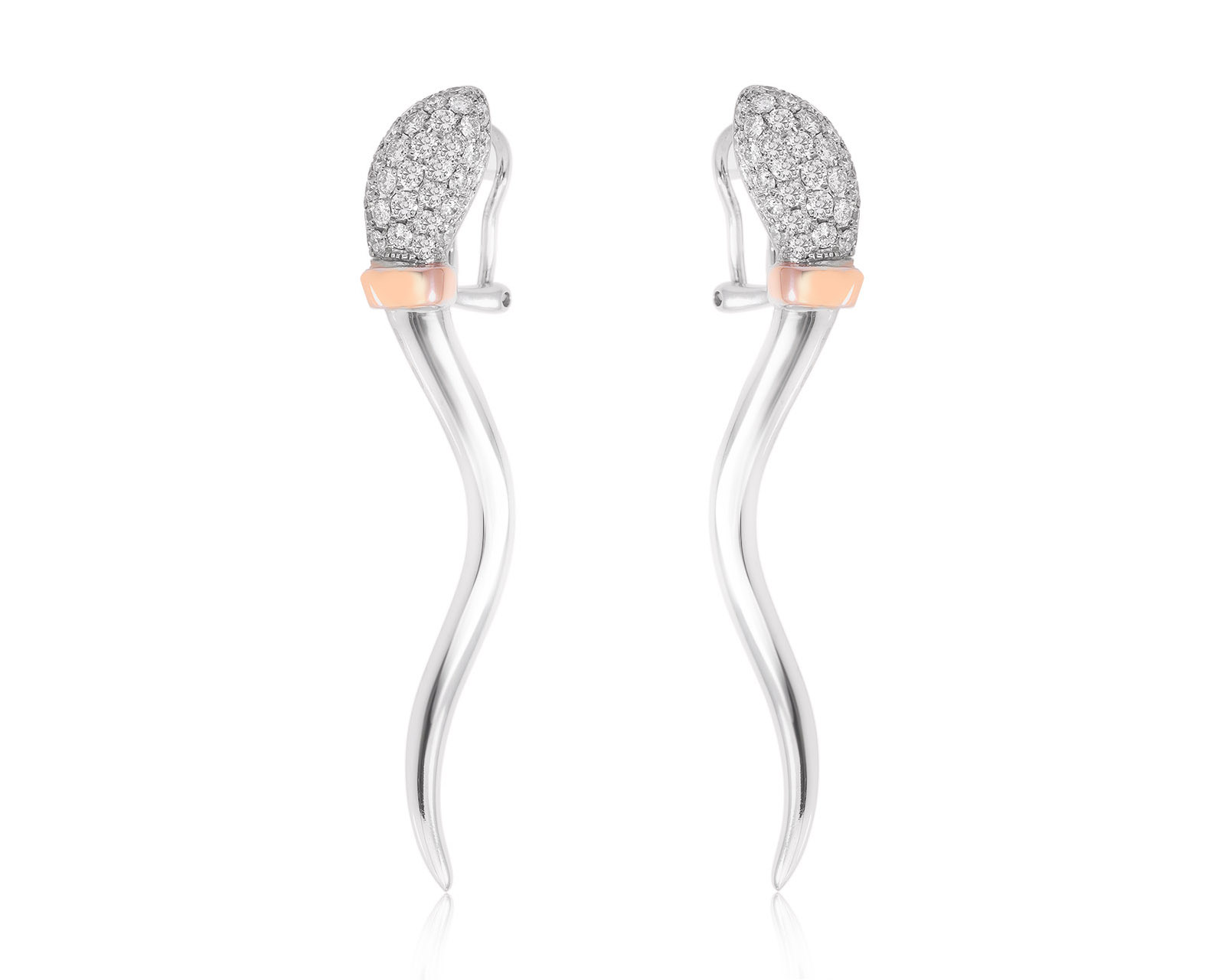 Оригинальные золотые серьги с бриллиантами 1.76ct LTJ