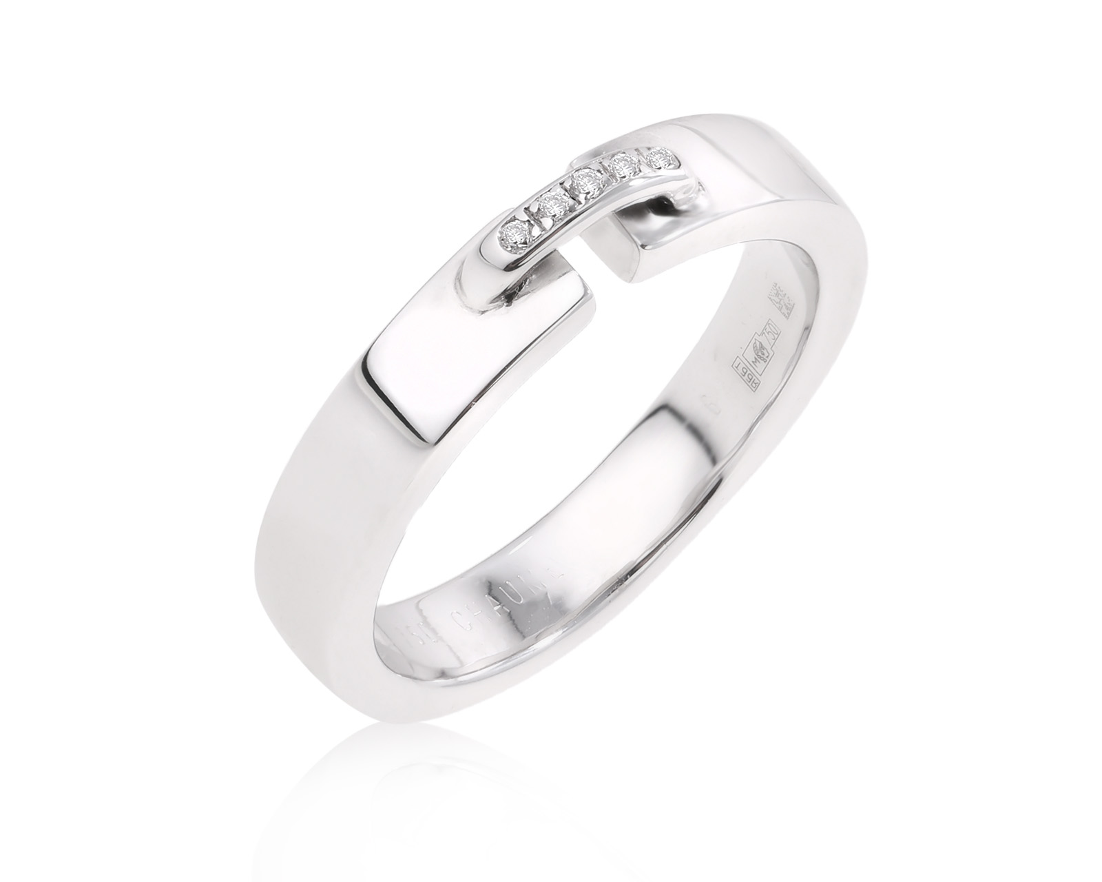 Оригинальное золотое кольцо с бриллиантами 0.02ct Chaumet Liens 291124/8