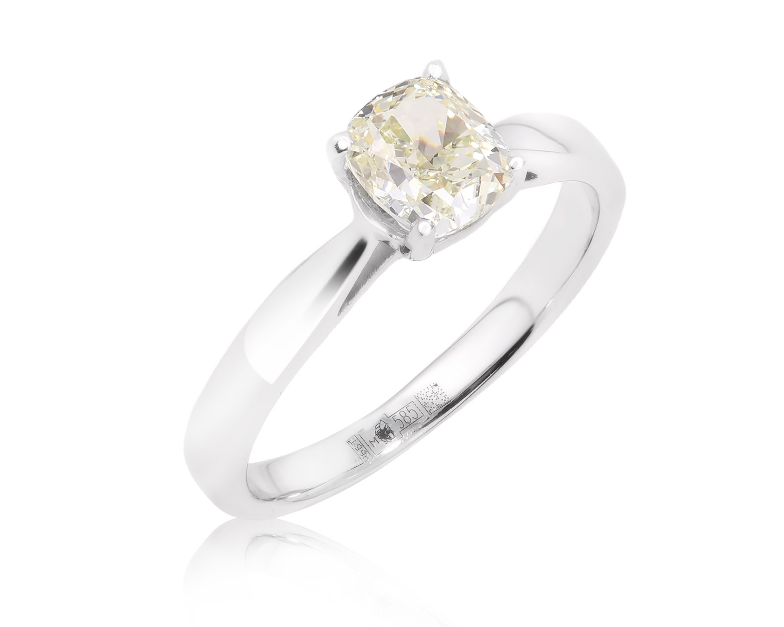 Золотое кольцо с желтым бриллиантом 0.72ct