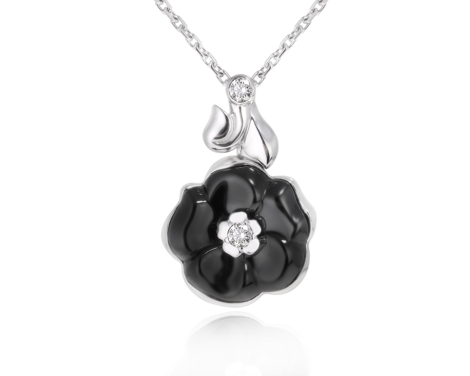 Оригинальное золотое колье с бриллиантами 0.19ct Chanel Camelia Galbe 091024/24