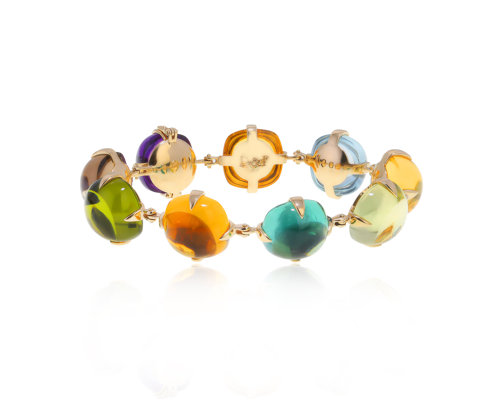 Оригинальный золотой браслет с кварцами 141.50ct Dario & Pietro 200524/3