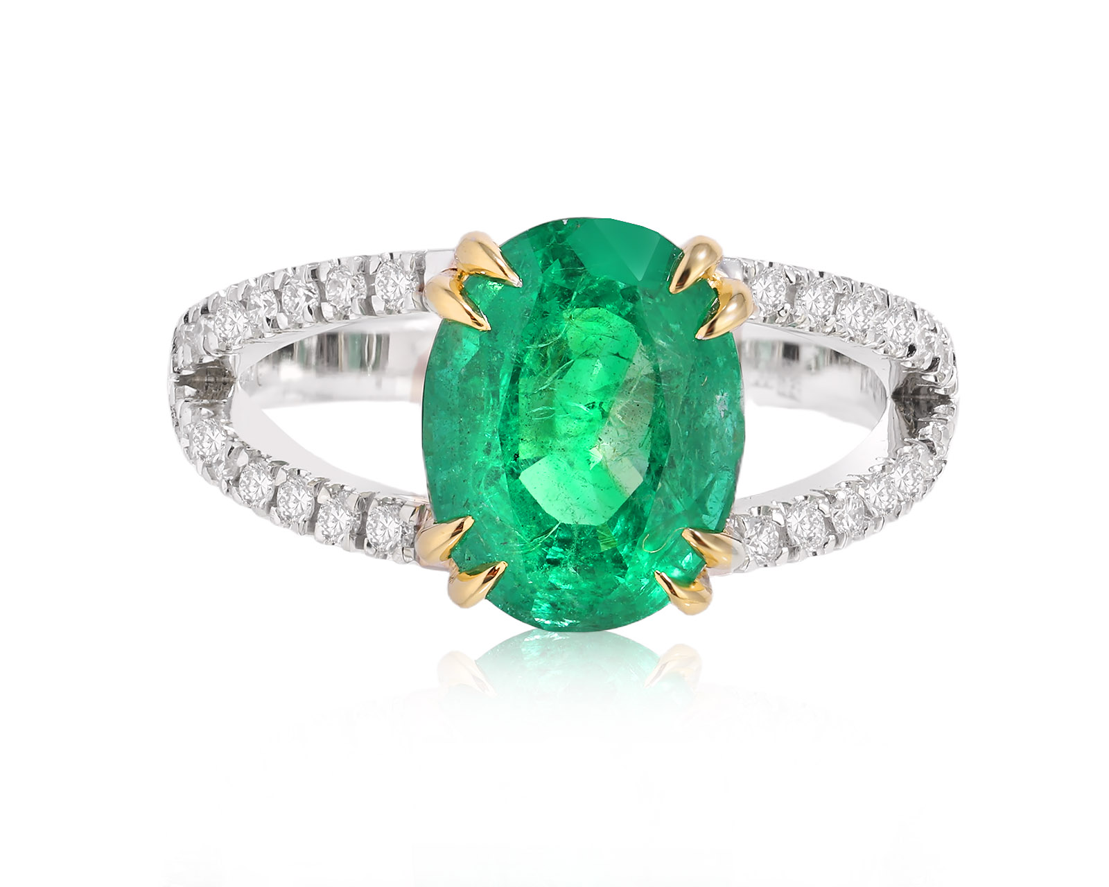 Золотое кольцо с изумрудом Замбия 3.09ct Evgeny Matveev 300725/Б175