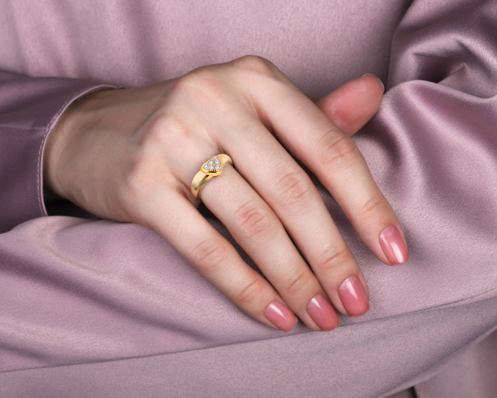 Оригинальное золотое кольцо с бриллиантами 0.29ct Tiffany&Co Heart