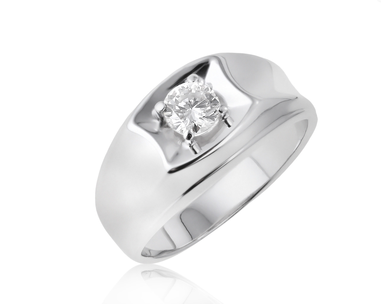 Престижное золотое кольцо с бриллиантом 0.41ct 170421/3