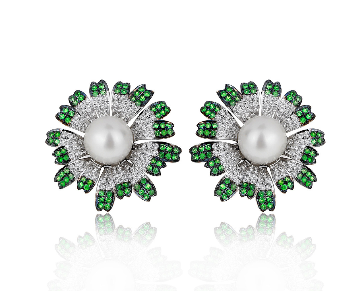 Романтичные золотые серьги с жемчугом 12.30 мм 060220/4