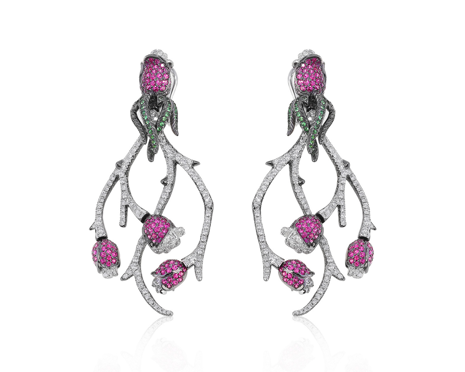 Изумительные золотые серьги с бриллиантами 3.21ct 160222/1