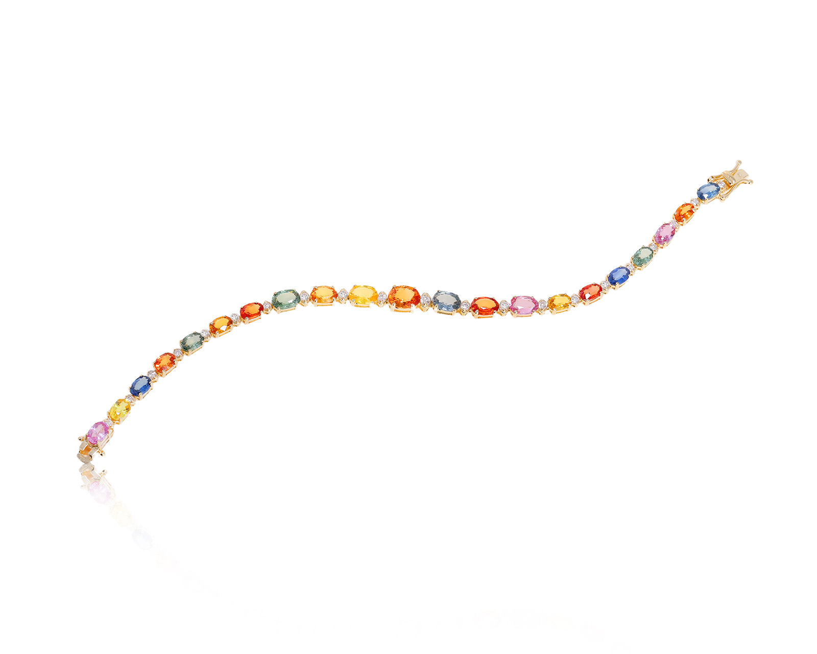 Золотой браслет с цветными сапфирами 15.90ct 051025/2