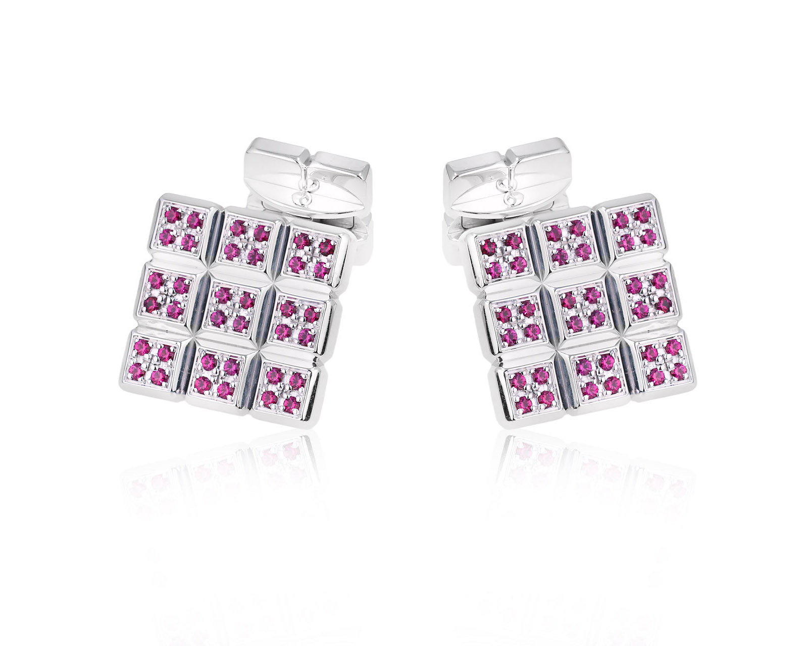 Оригинальные золотые запонки с рубинами 0.72ct Chopard Ice cube