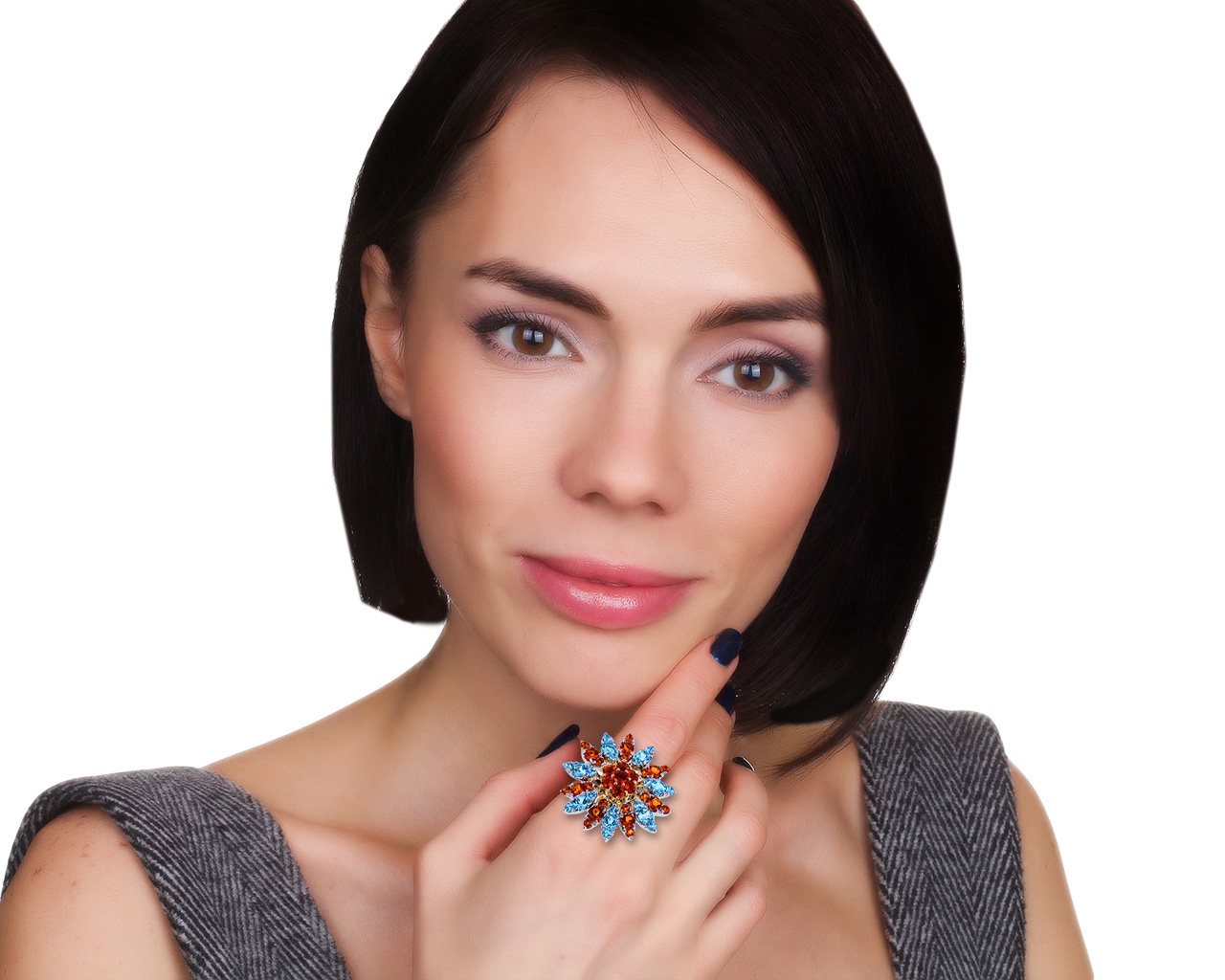 Оригинальное золотое кольцо с цитринами 3.56ct Pasquale Bruni