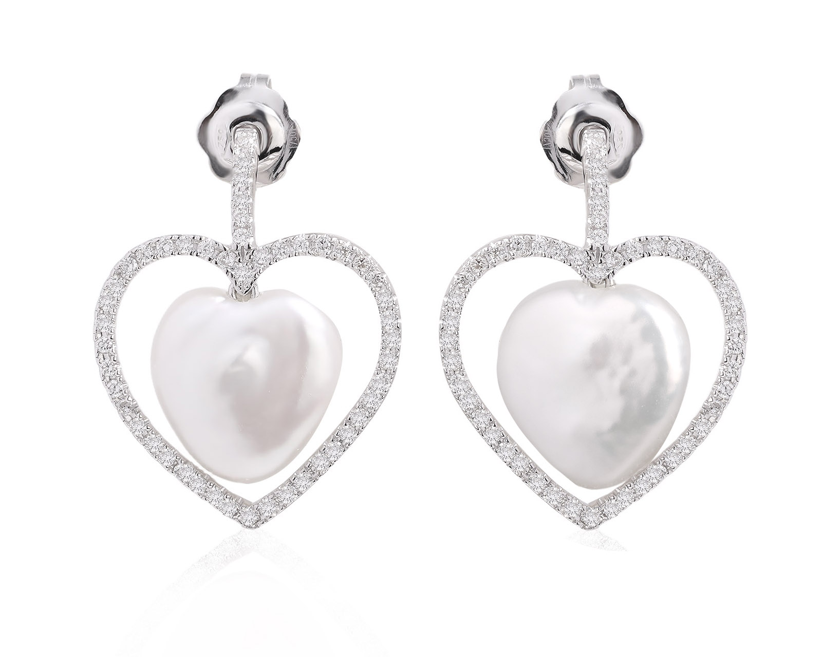 Оригинальные золотые серьги с перламутром 10.00ct Yvel 290325/17