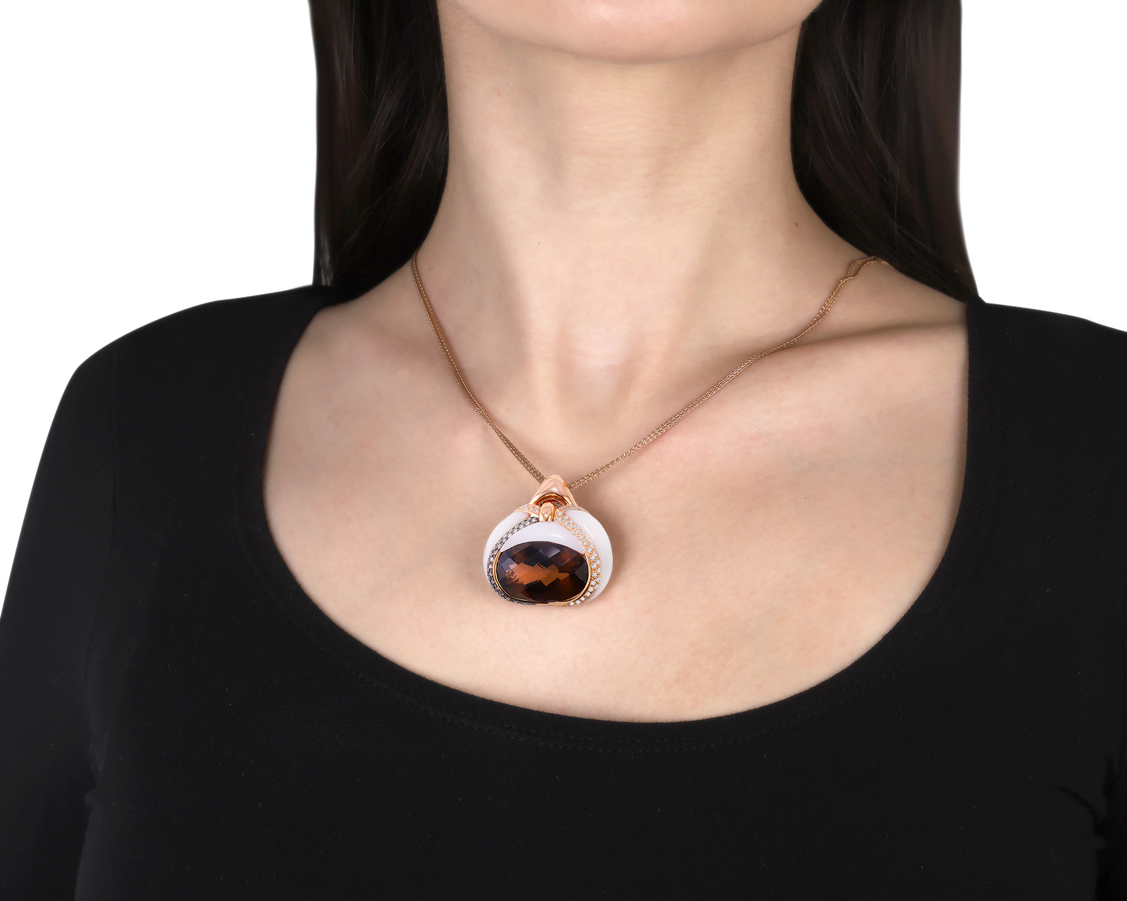 Оригинальное золотое колье с алебастром 29.50ct Oro Trend