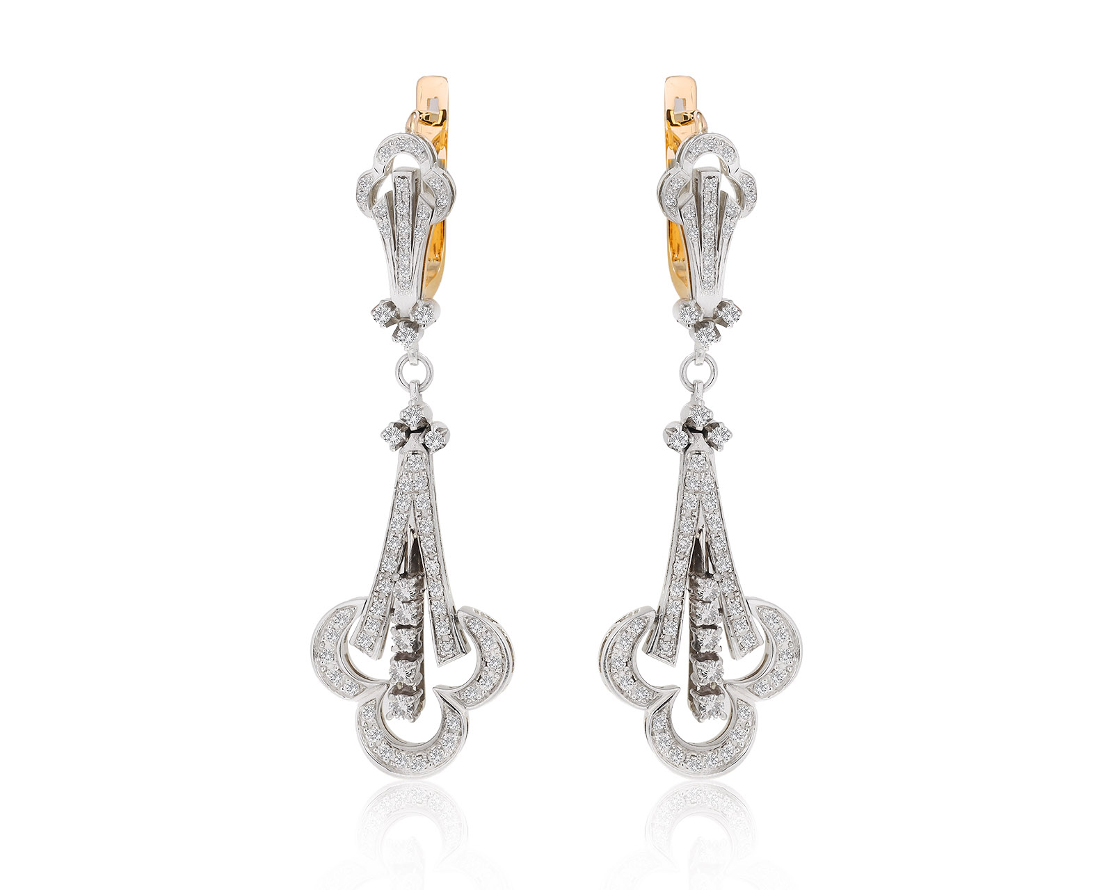 Завораживающие золотые серьги с бриллиантами 1.64ct 231121/1