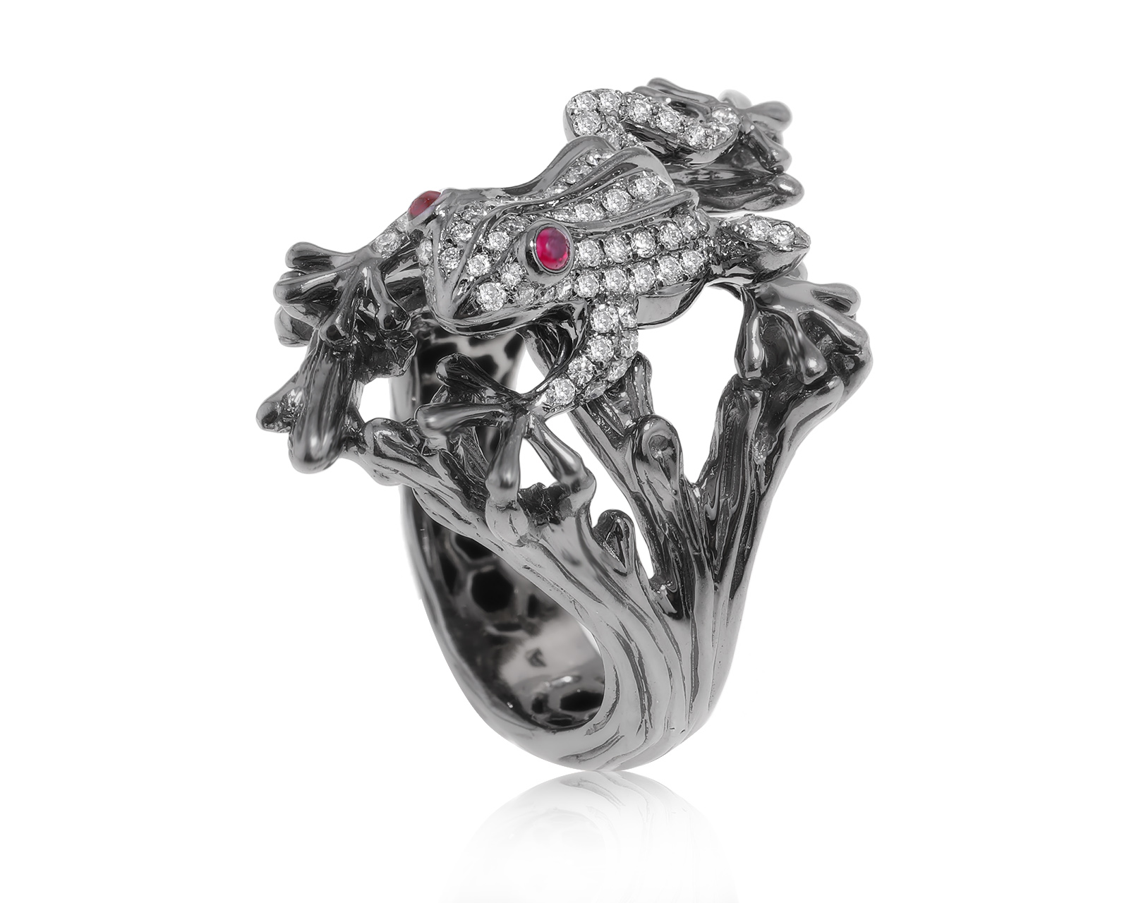 Золотое кольцо с рубинами 0.05ct и бриллиантами 0.78ct 060524/20