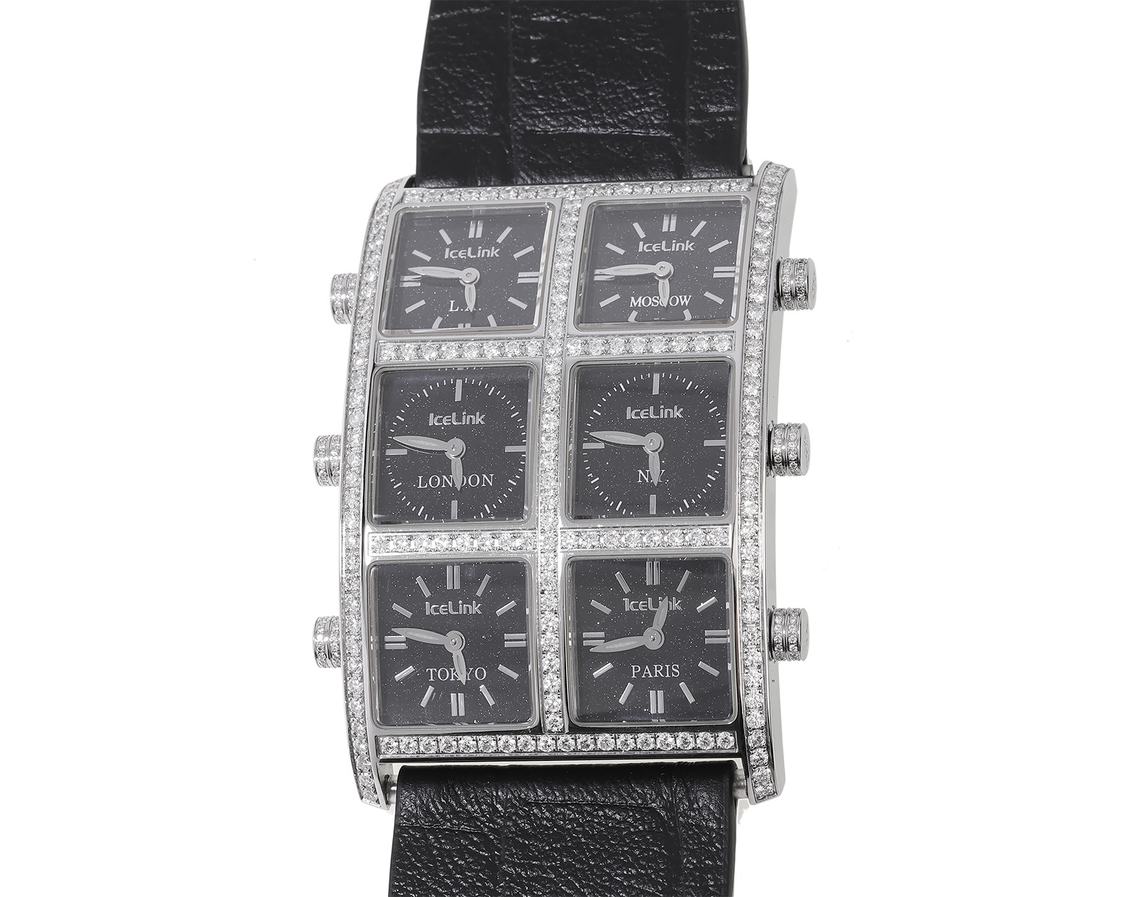 Оригинальные стальные часы с бриллиантами 5.09ct Ice Link Ambassador 200423/3