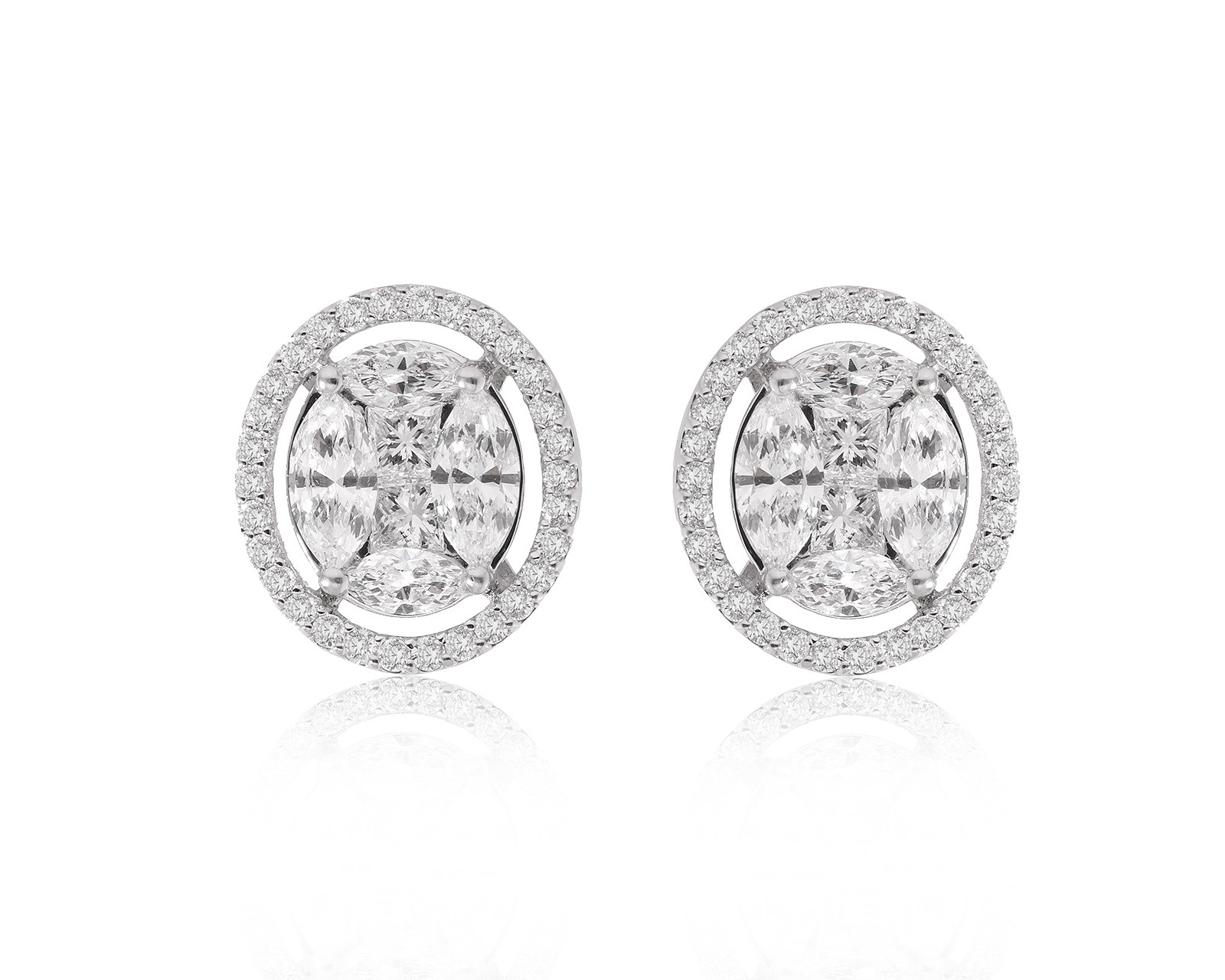 Золотые серьги с бриллиантами 3.32ct 231224/19