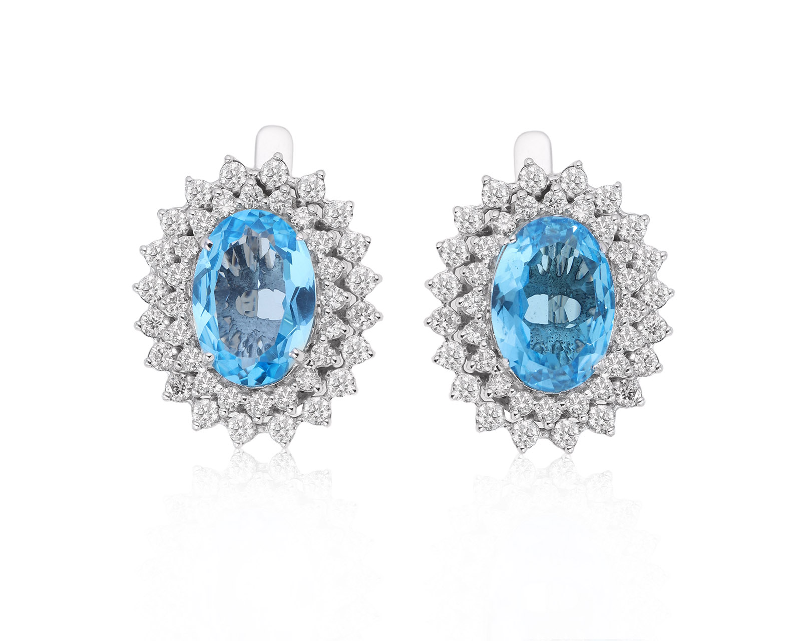 Золотые серьги с топазами 9.08ct и бриллиантами 2.02ct 040725/15