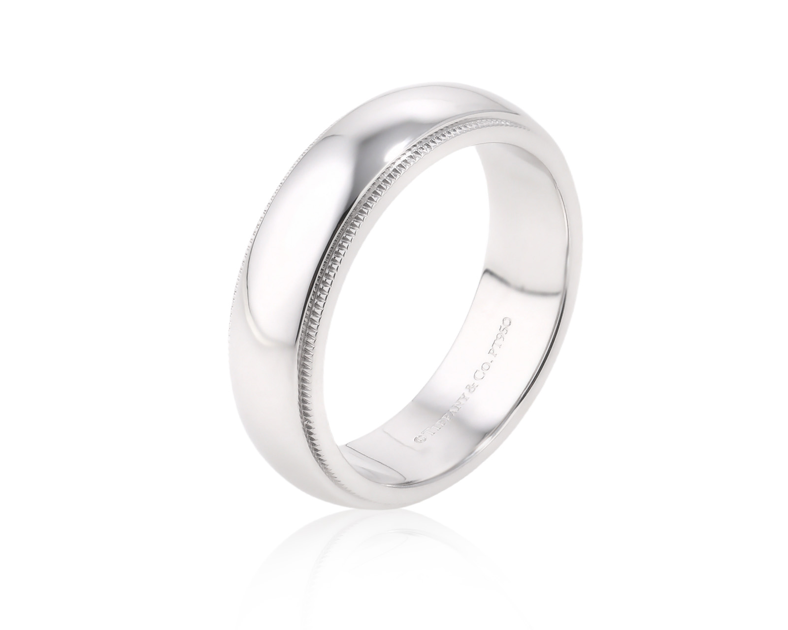 Оригинальное платиновое кольцо Tiffany&Co Milgrain 210625/2