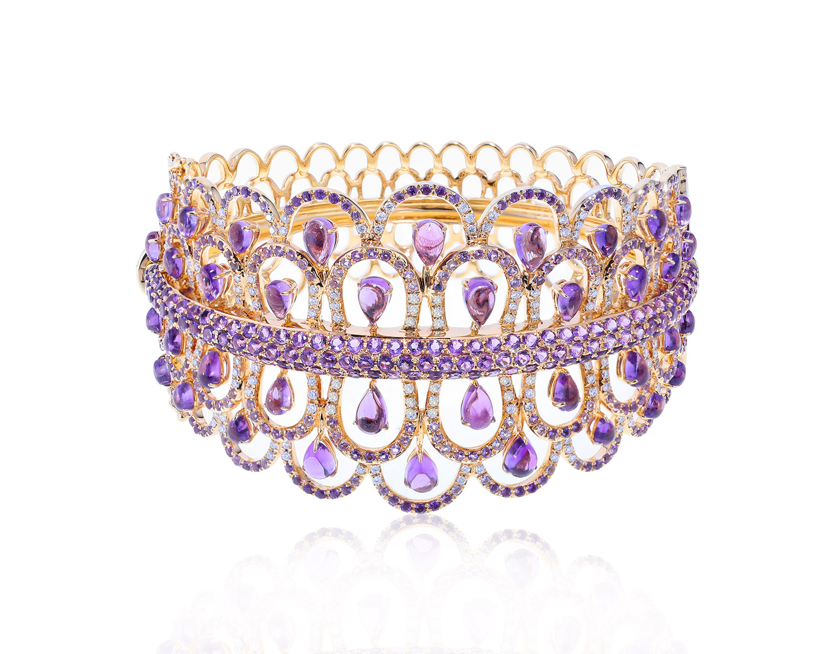 Восхитительный золотой браслет с аметистами 15.95ct 260922/22