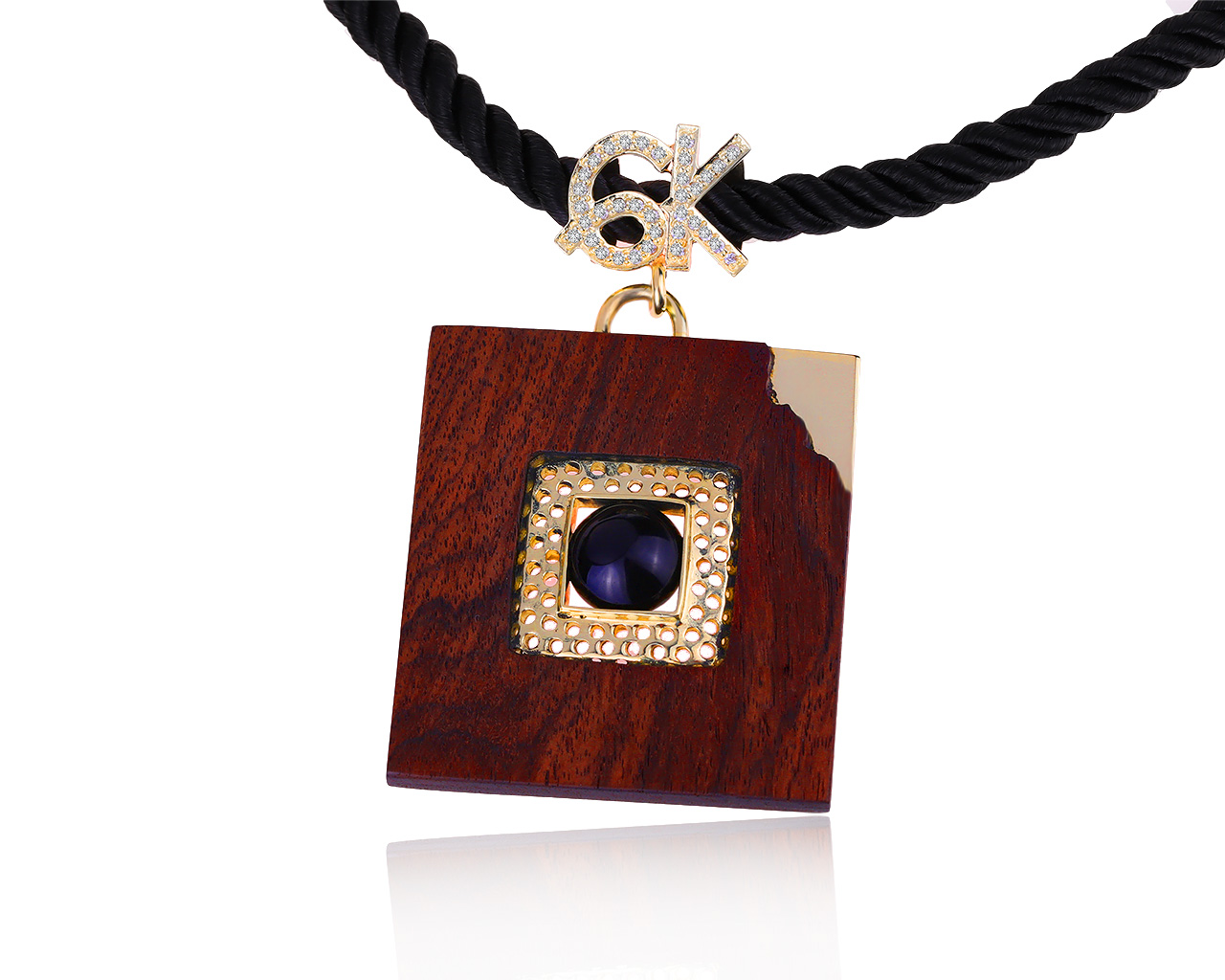 Оригинальный золотой кулон с ониксом 2.61ct German Kabirski