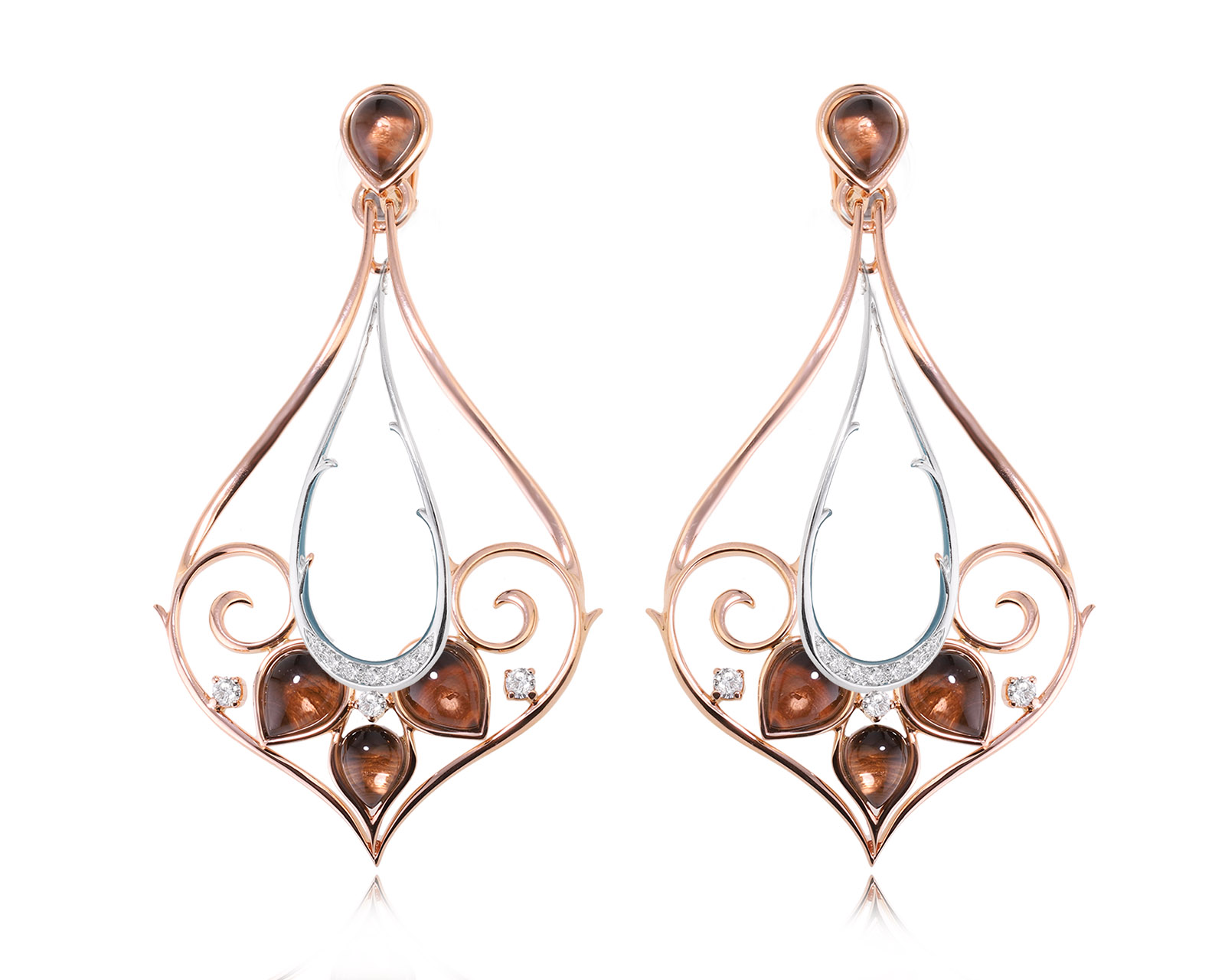 Оригинальные золотые серьги с бирюзой 25.00ct Damiani