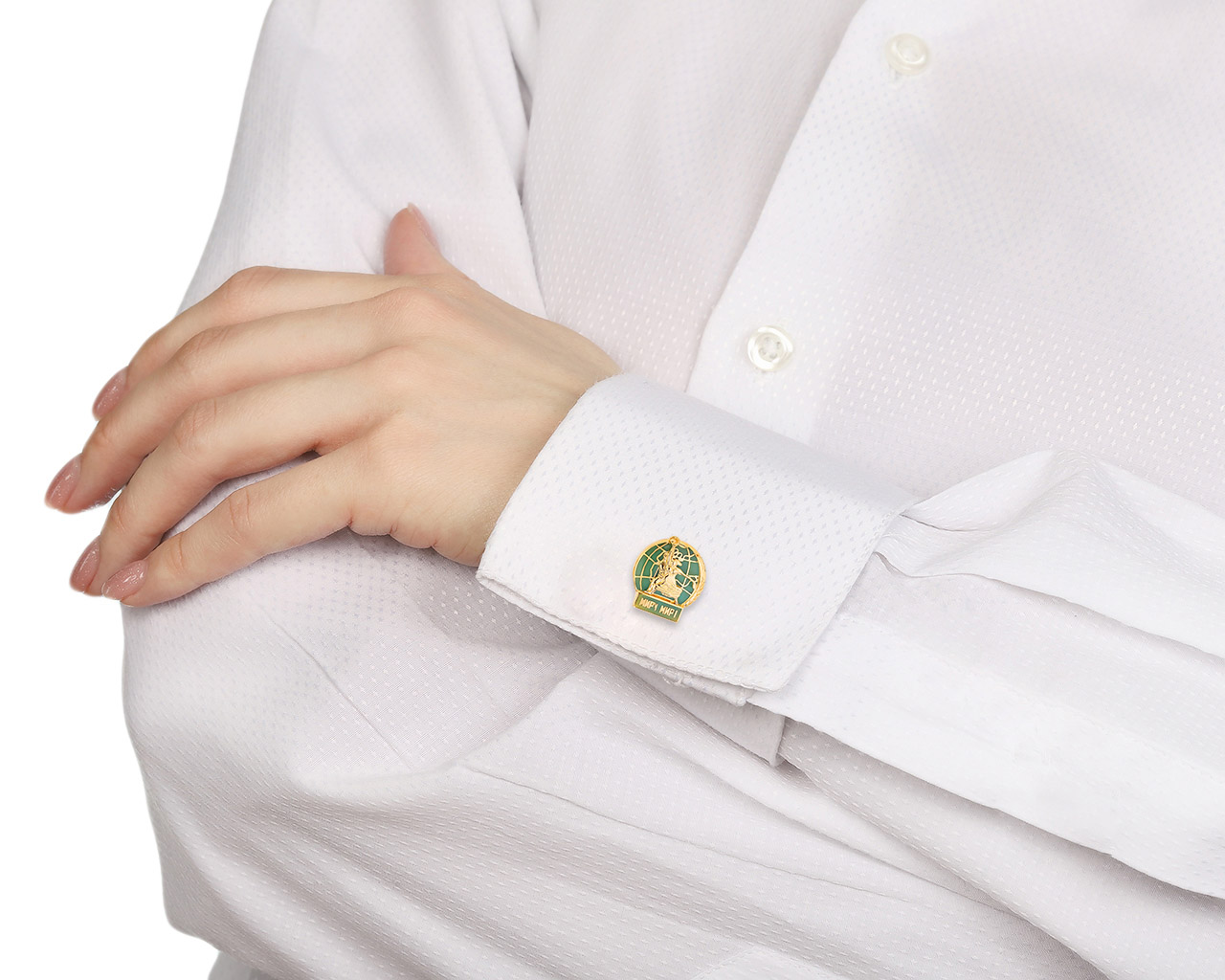 Оригинальные золотые запонки Gourji Миру Мир