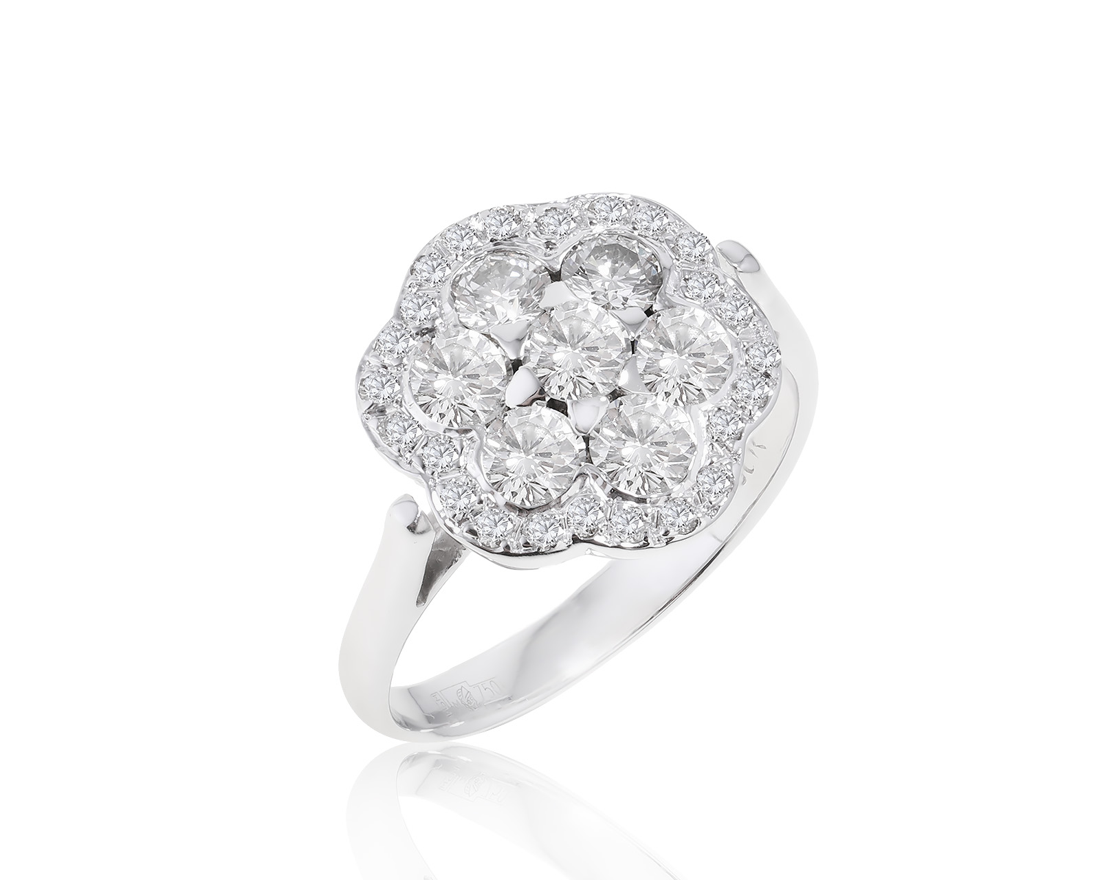 Престижное золотое кольцо с бриллиантами 0.85ct 100822/14