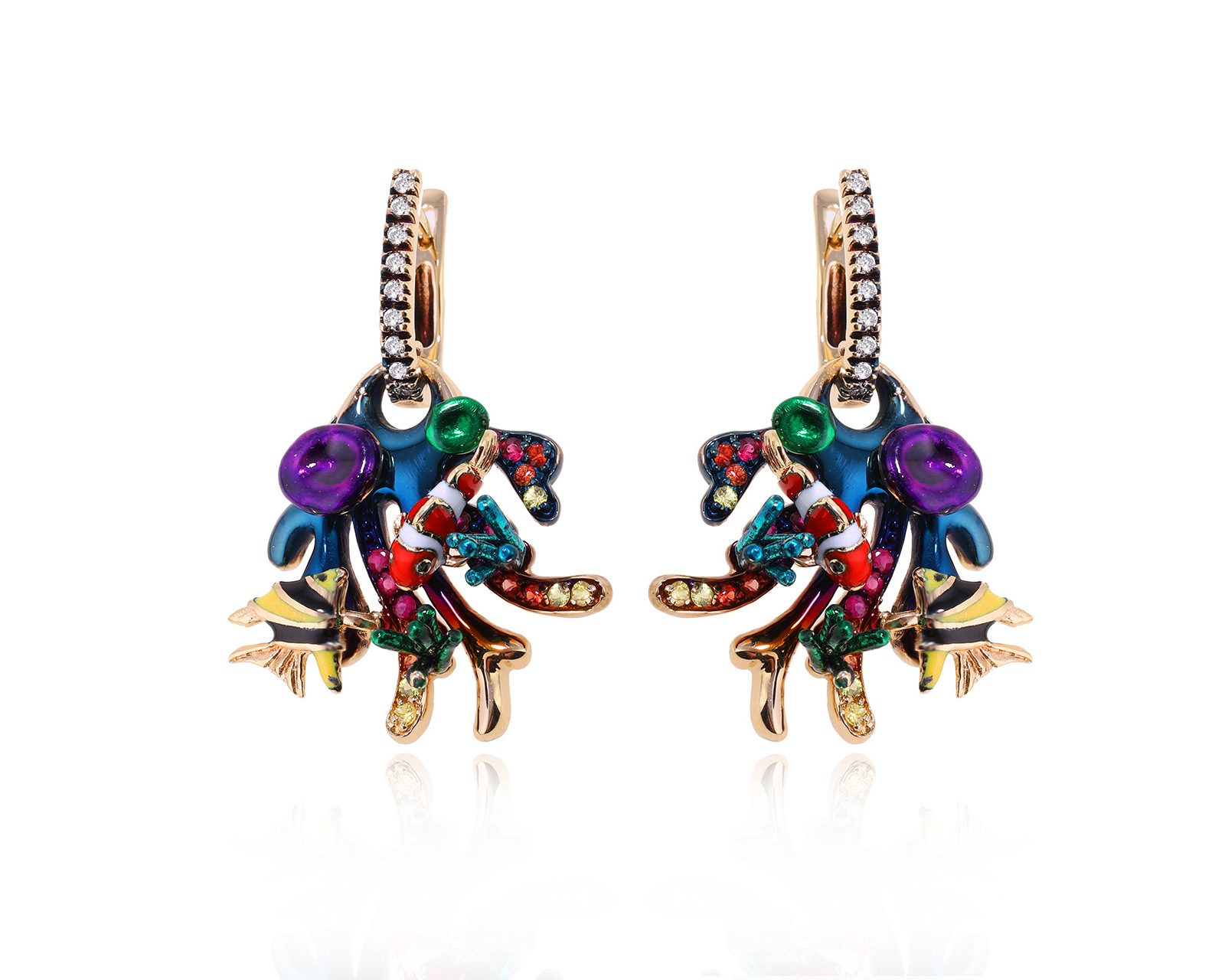 Оригинальные золотые серьги Roberto Bravo Le Grand Bleu 181224/17