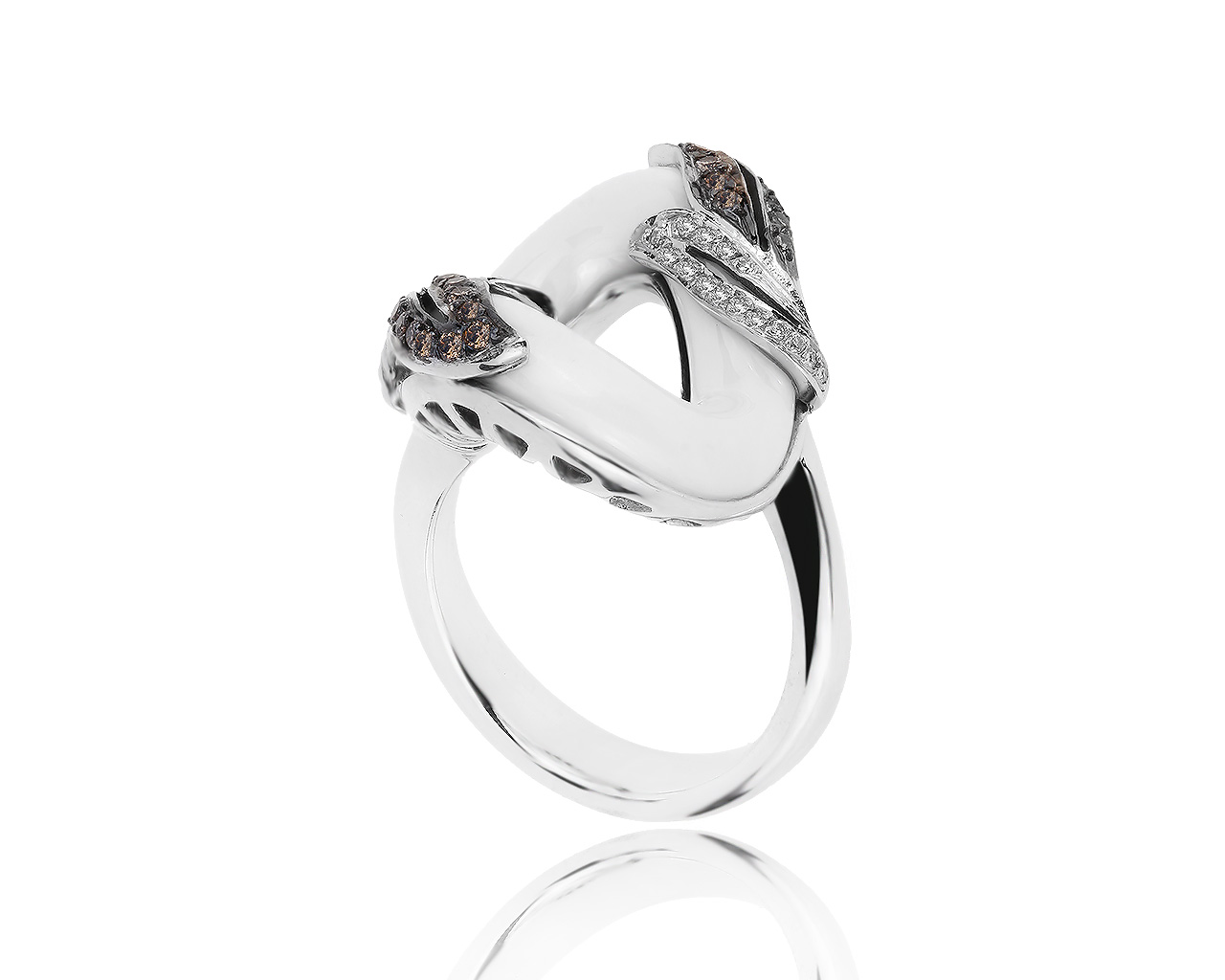 Итальянское золотое кольцо с эмалью и бриллиантами 0.30ct 020719/3