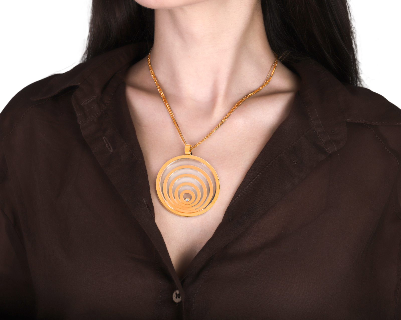 Оригинальный золотой кулон Chopard Happy Spirit