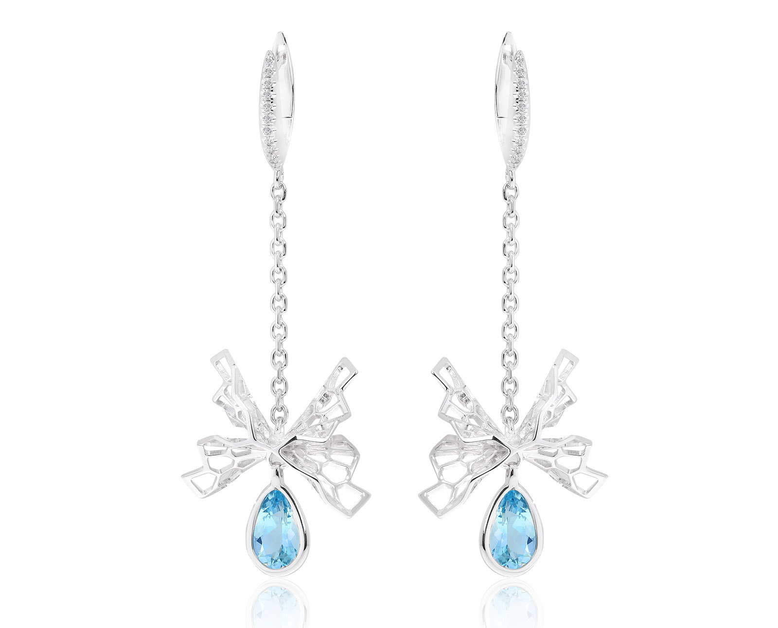 Праздничные золотые серьги с аквамаринами 2.27ct 060821/9