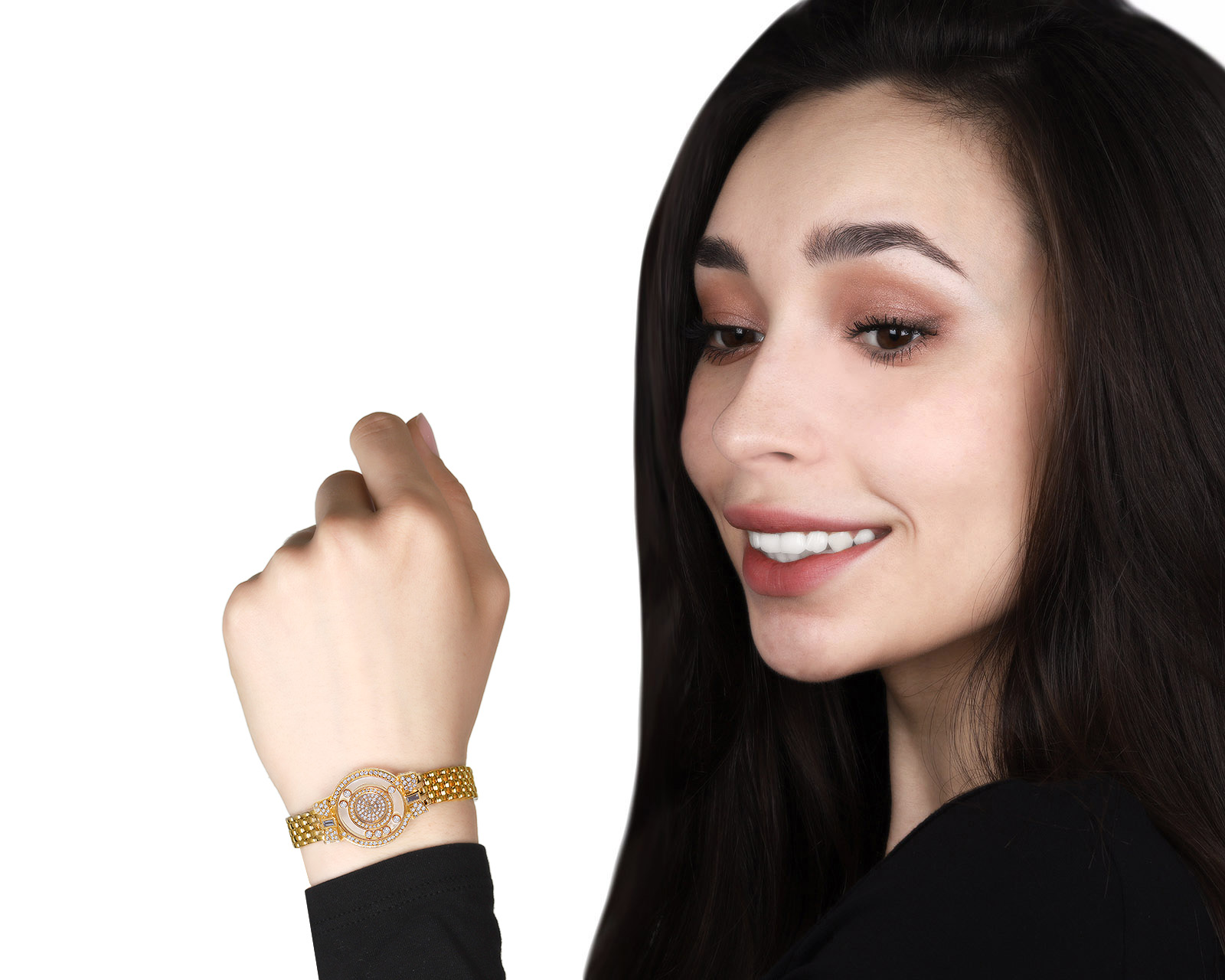 Оригинальные золотые часы с бриллиантами 1.54ct Chopard Happy Diamonds