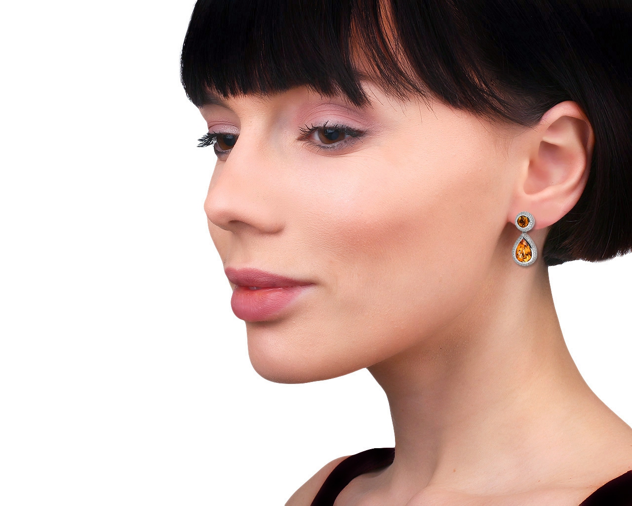 Оригинальные серьги с цитринами 3.79ct и бриллиантами 2.25ct Mouawad