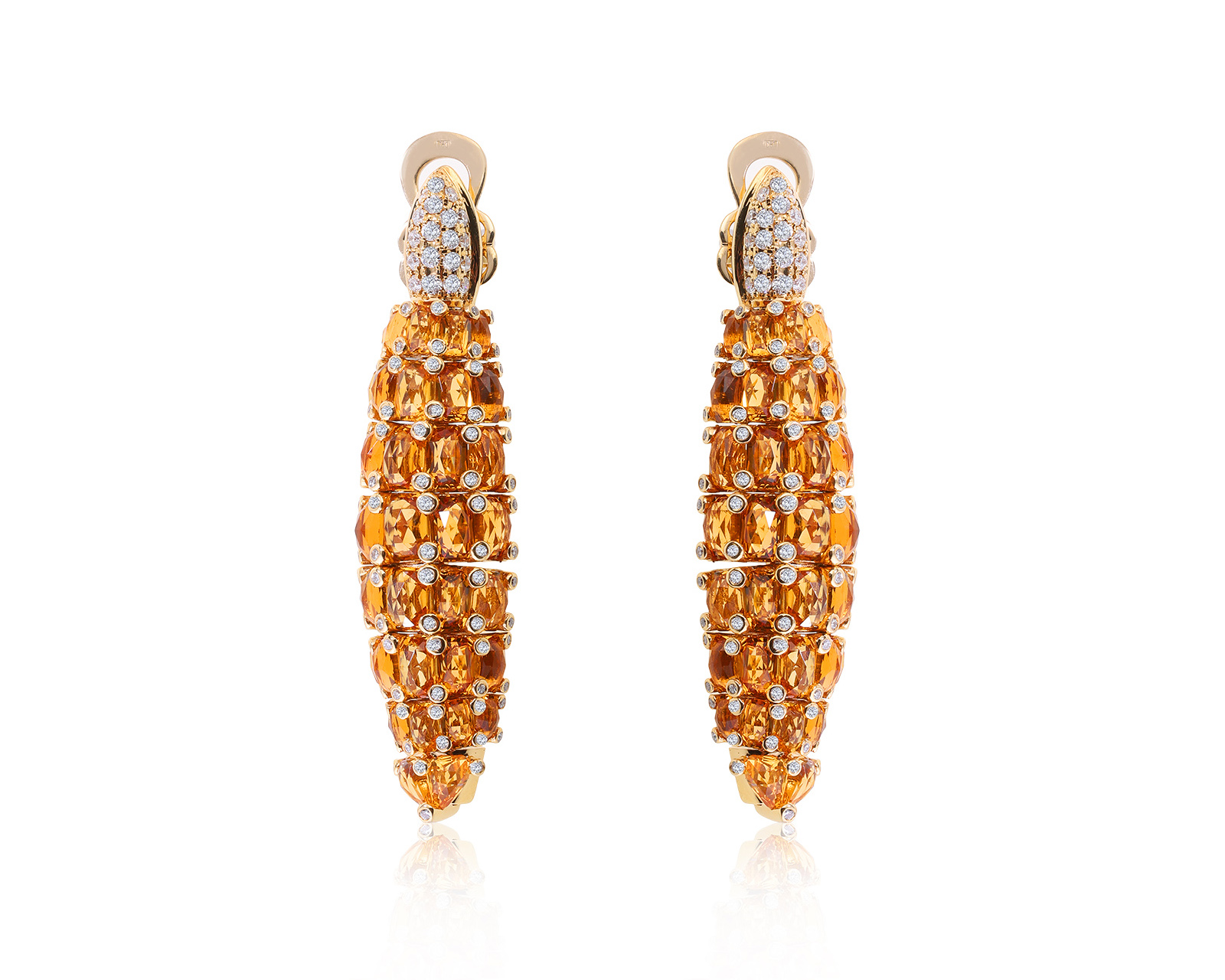 Изумительные золотые серьги с цитринами 16.82ct 020722/4