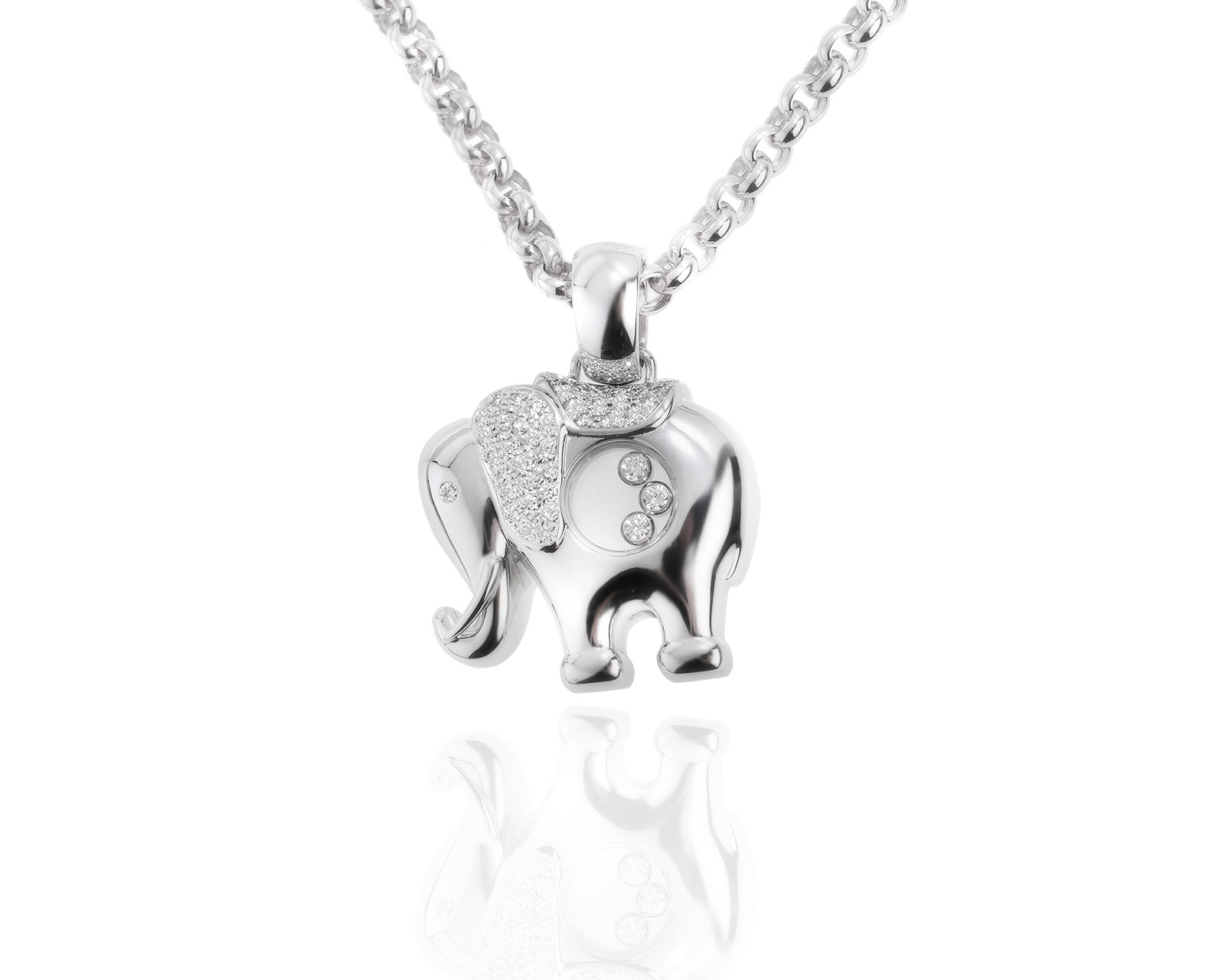 Оригинальный золотой кулон c бриллиантами 0.82ct Chopard Happy Diamonds Elephant 260724/1