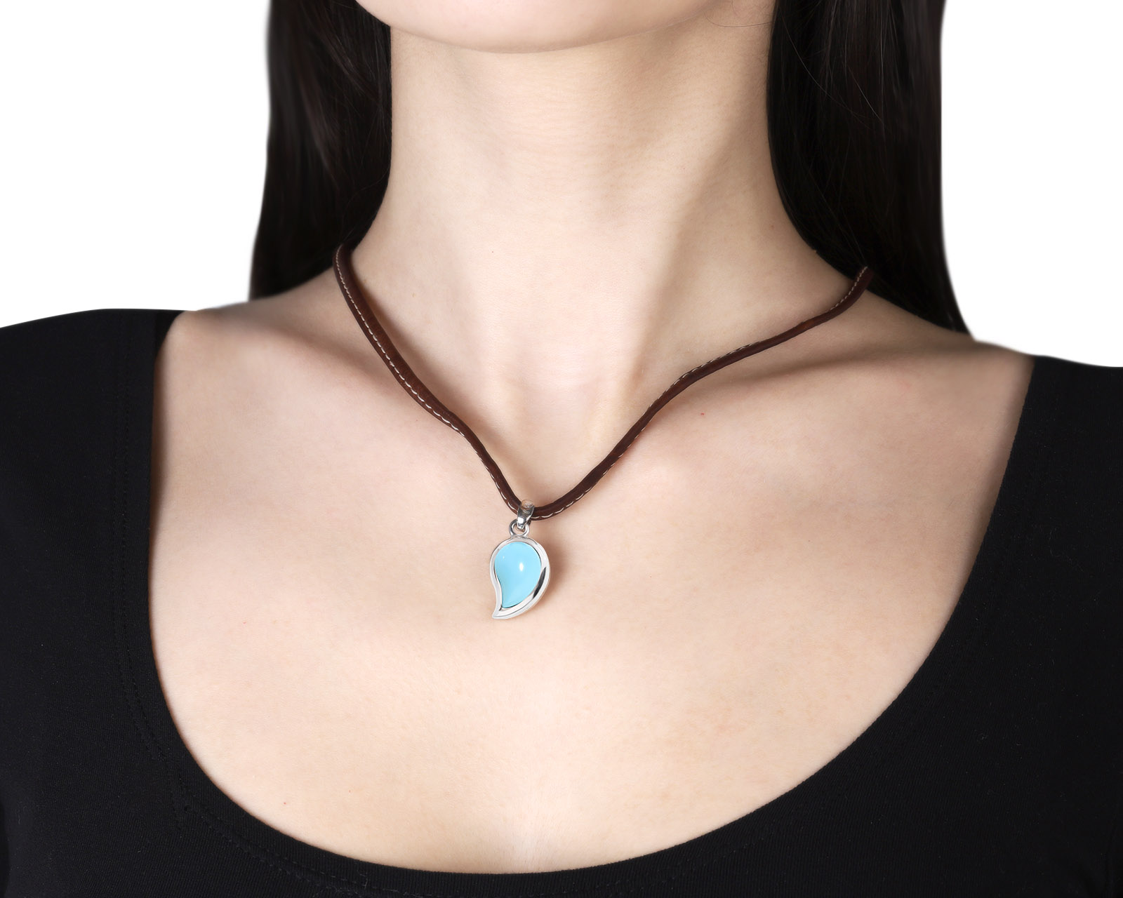 Оригинальный золотой кулон с бирюзой 7.80ct Tamara Camolli