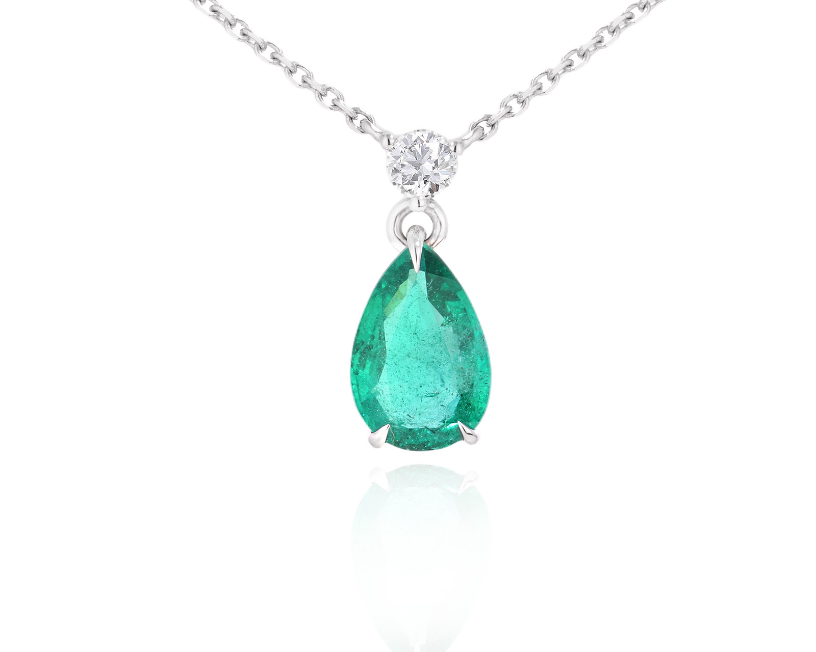 Золотое колье с изумрудом Замбия 1.92ct Evgeny Matveev 070825/Б214