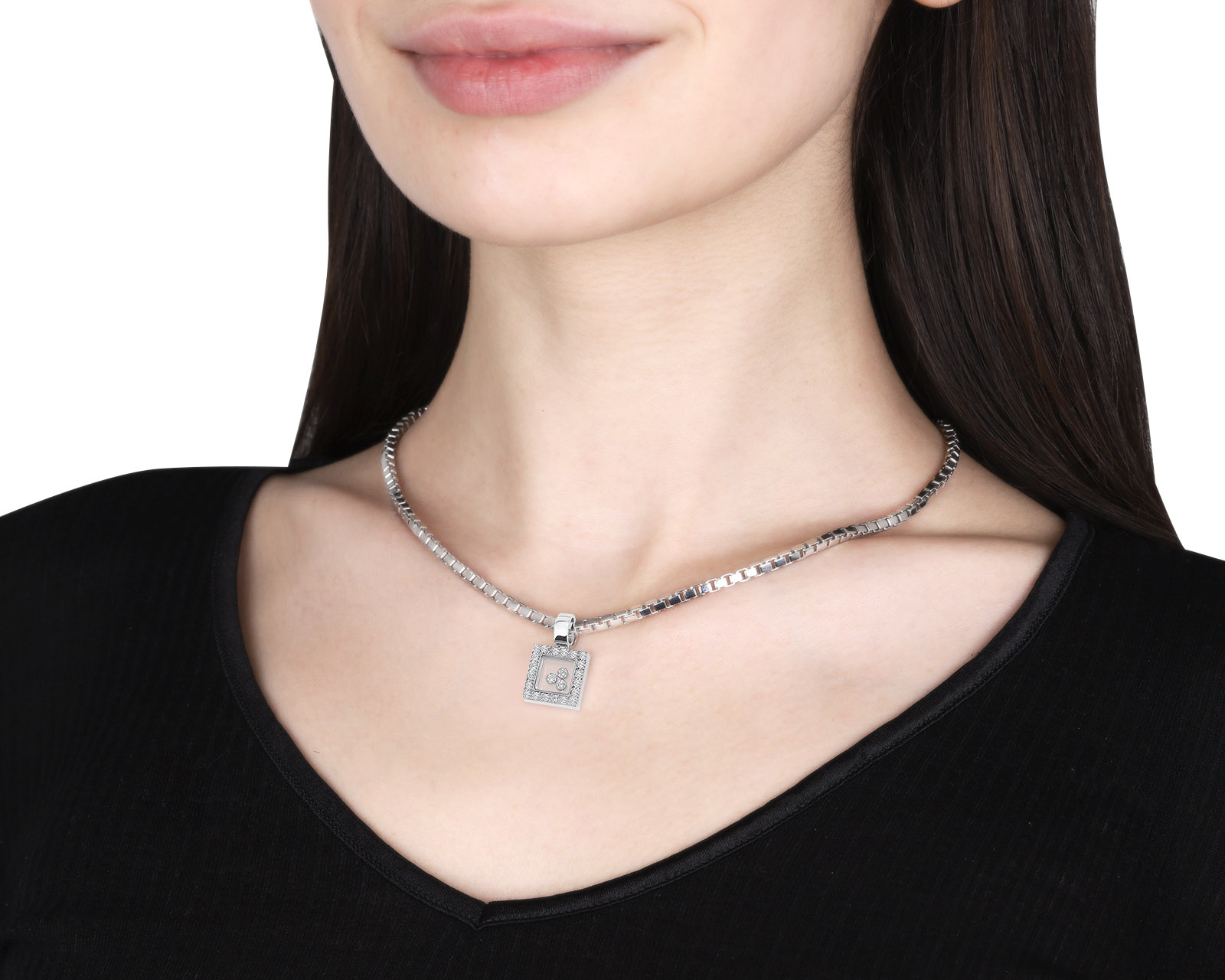 Оригинальный золотой кулон с бриллиантами 0.72ct Chopard Happy Diamonds