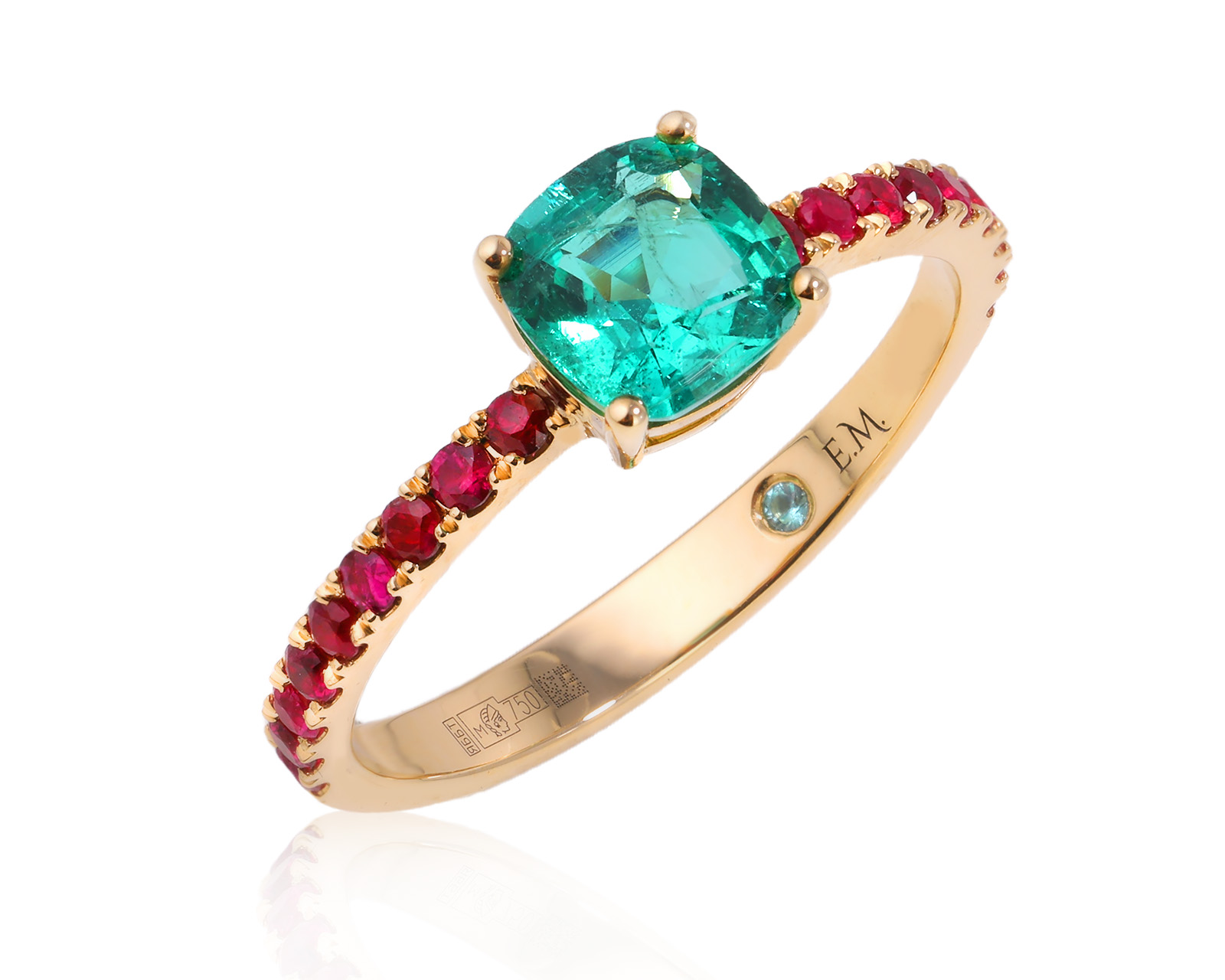 Золотое кольцо с изумрудом Замбия 0.86ct Evgeny Matveev 151025/Б227