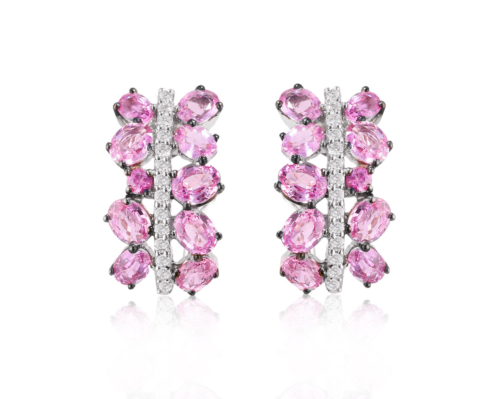 Золотые серьги с сапфирами 4.96ct и бриллиантами 0.32ct 241025/10