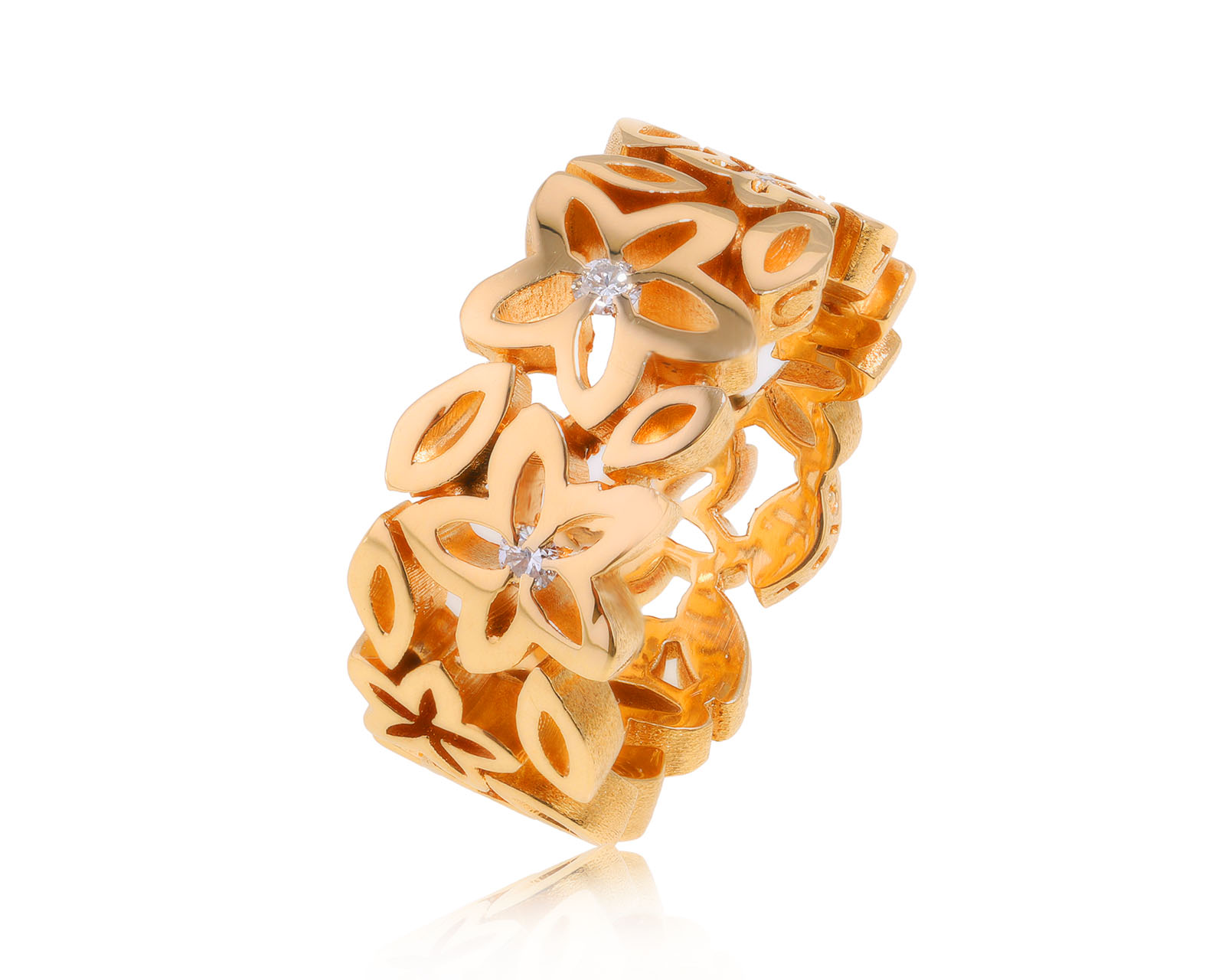 Оригинальное золотое кольцо с бриллиантами 0.09ct Ole Lynggraard 060824/1