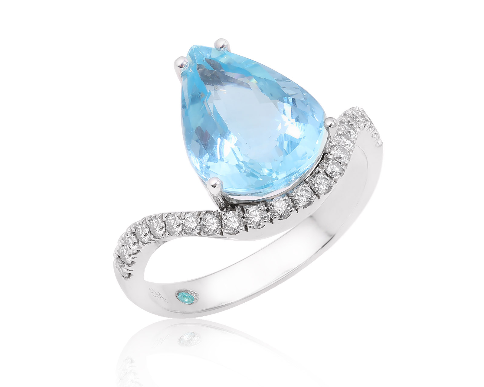 Золотое кольцо с аквамарином 4.01ct Evgeny Matveev 140325/Б126