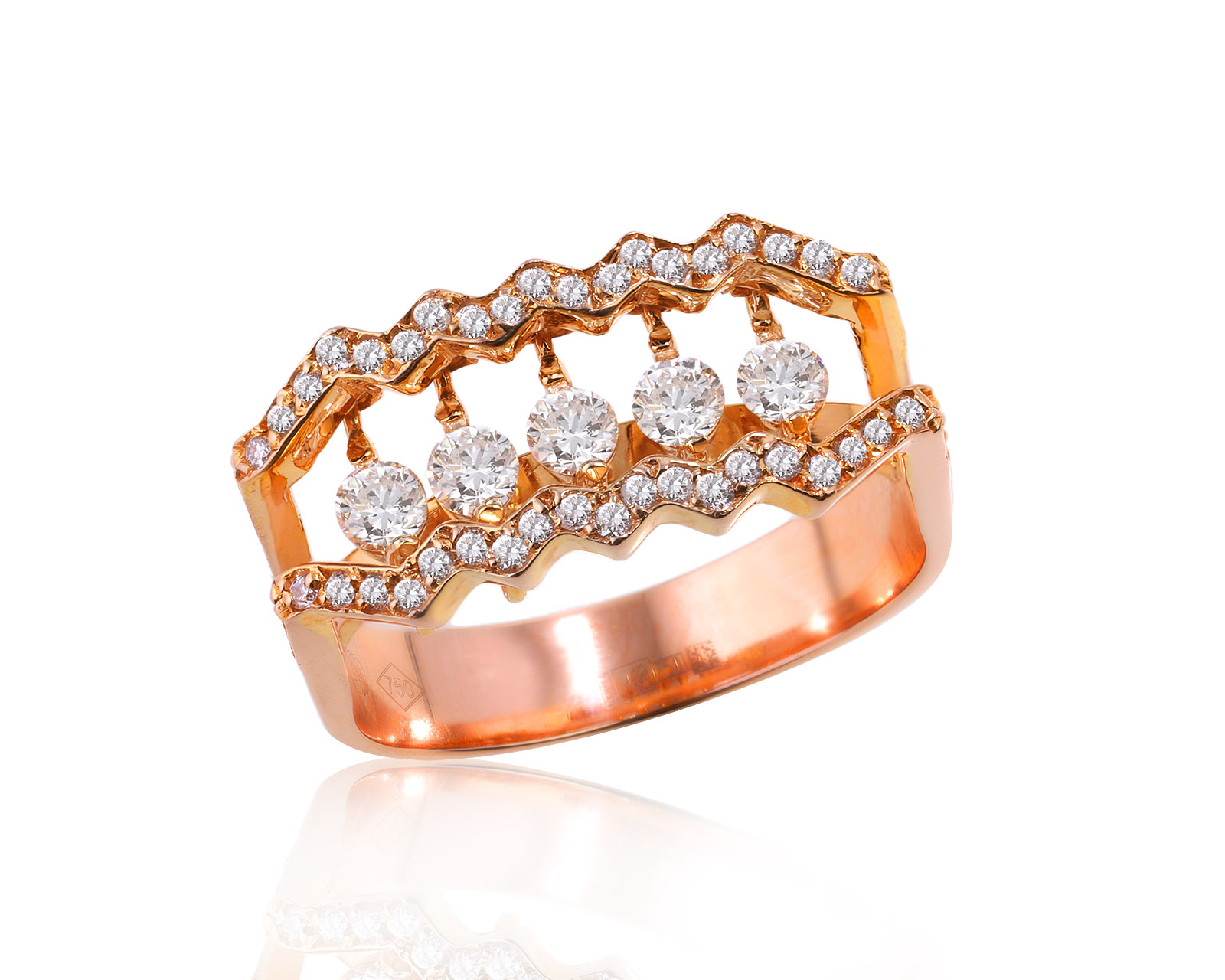 Золотое кольцо с бриллиантами 0.66ct 030824/8