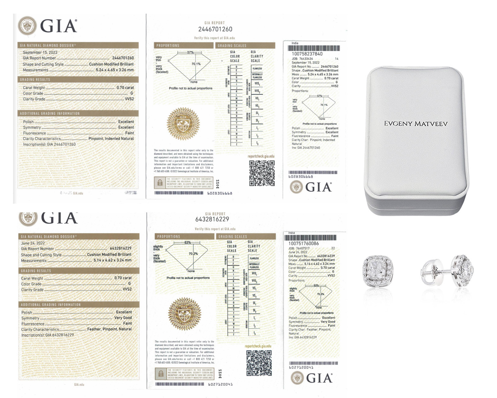 Оригинальные золотые серьги с бриллиантами 1.59ct Evgeny Matveev