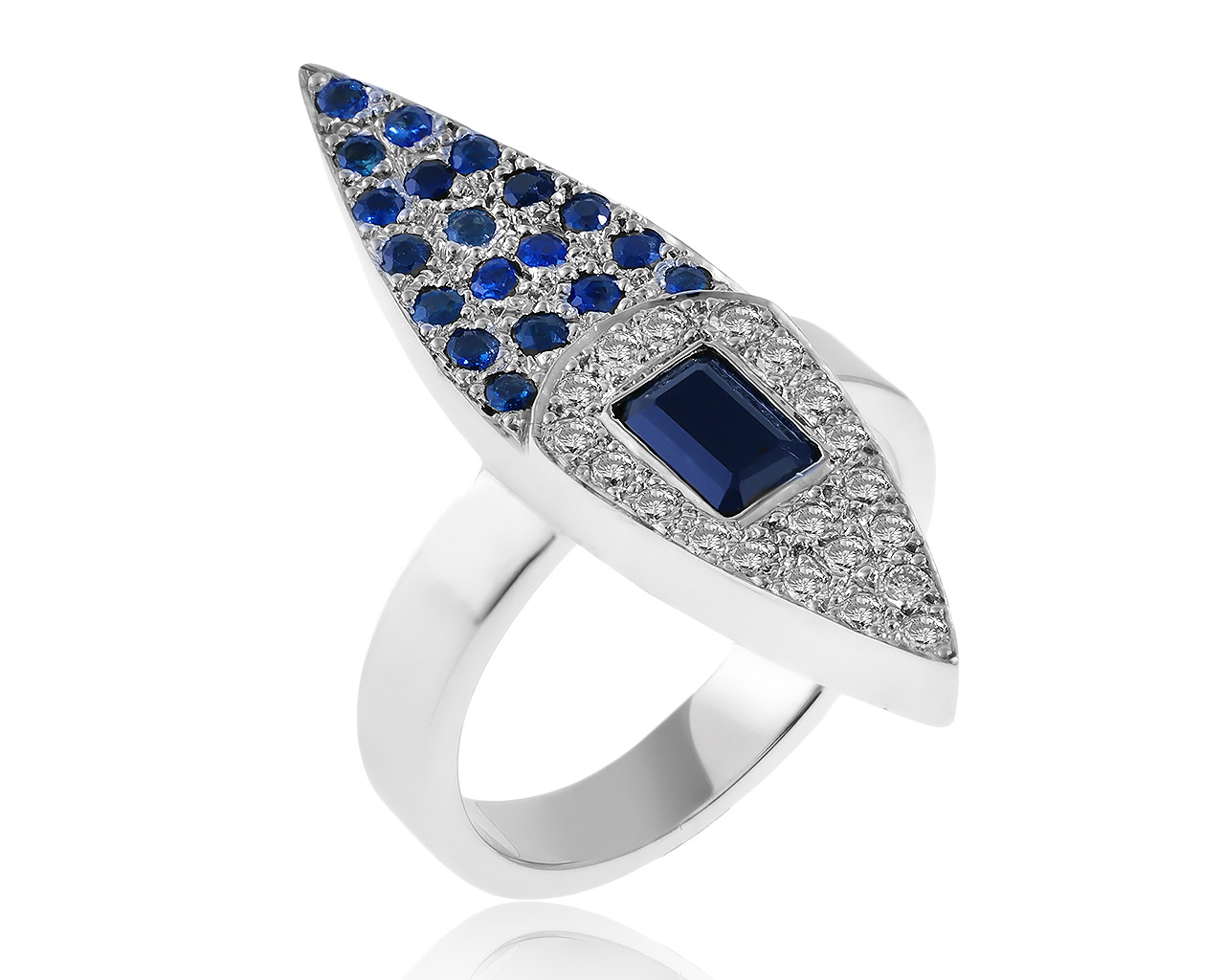 Превосходное золотое кольцо с сапфирами 1.03ct 031120/17