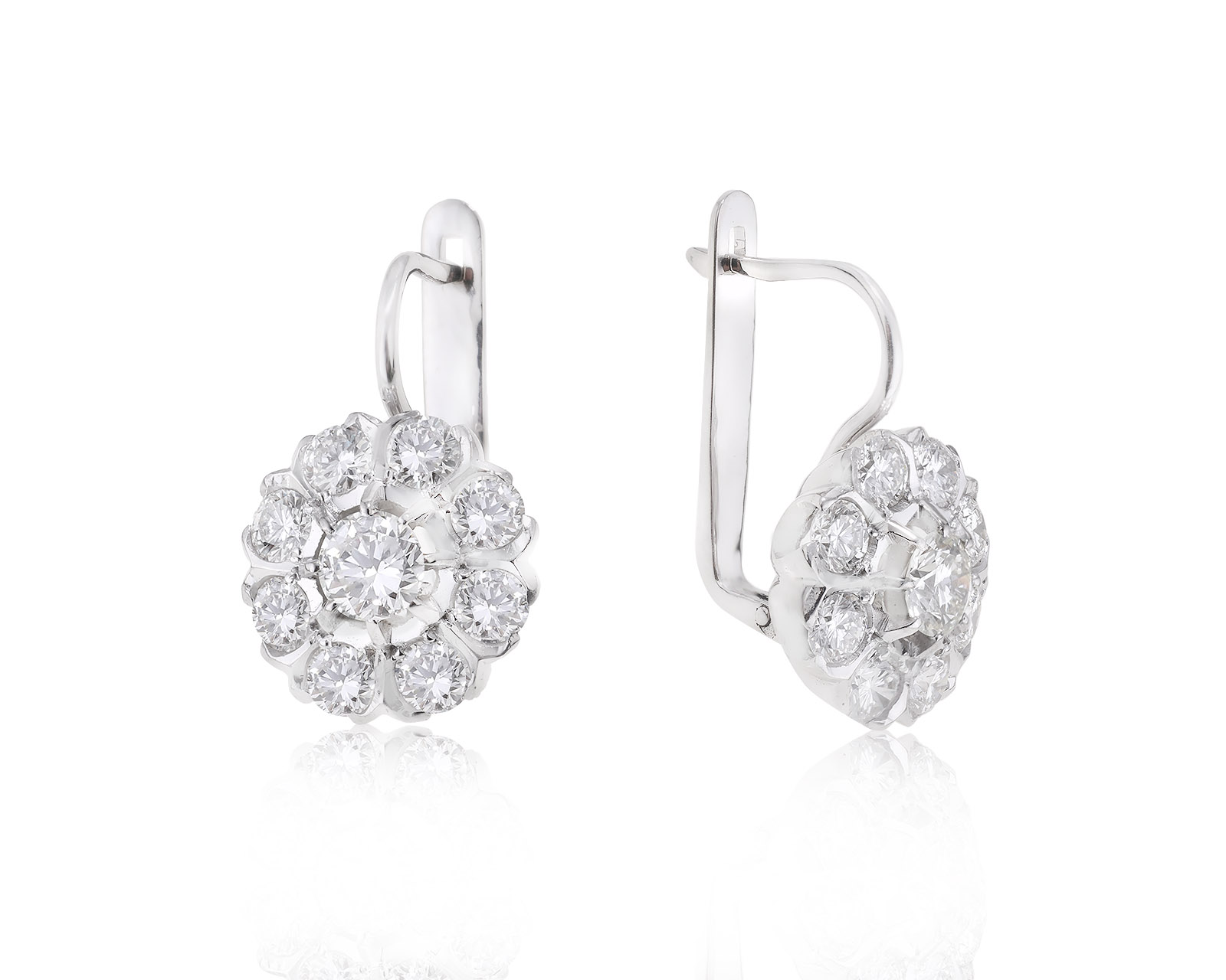 Золотые серьги с бриллиантами 2.78ct 180524/43