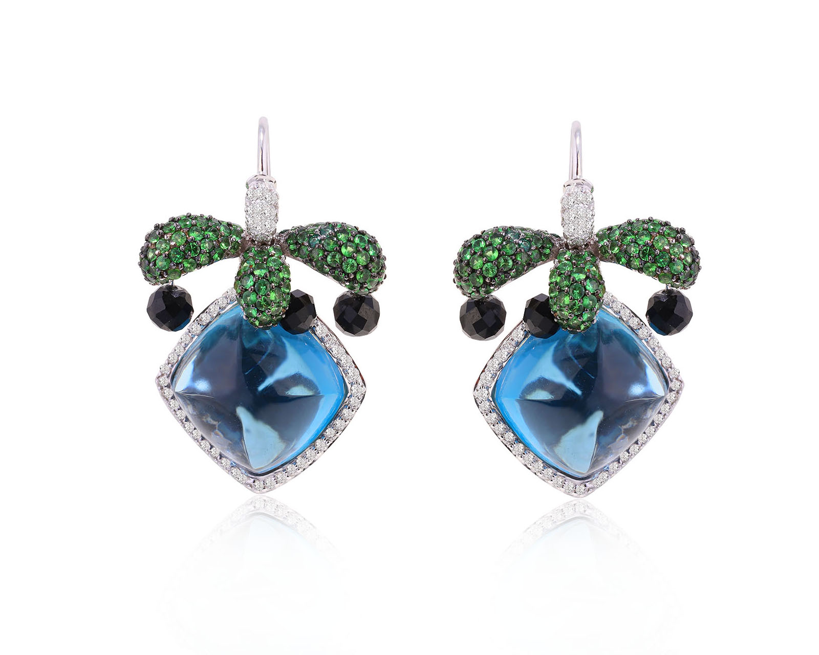 Оригинальные золотые серьги с цветными камнями 40.40ct Avakian Joker 261124/5