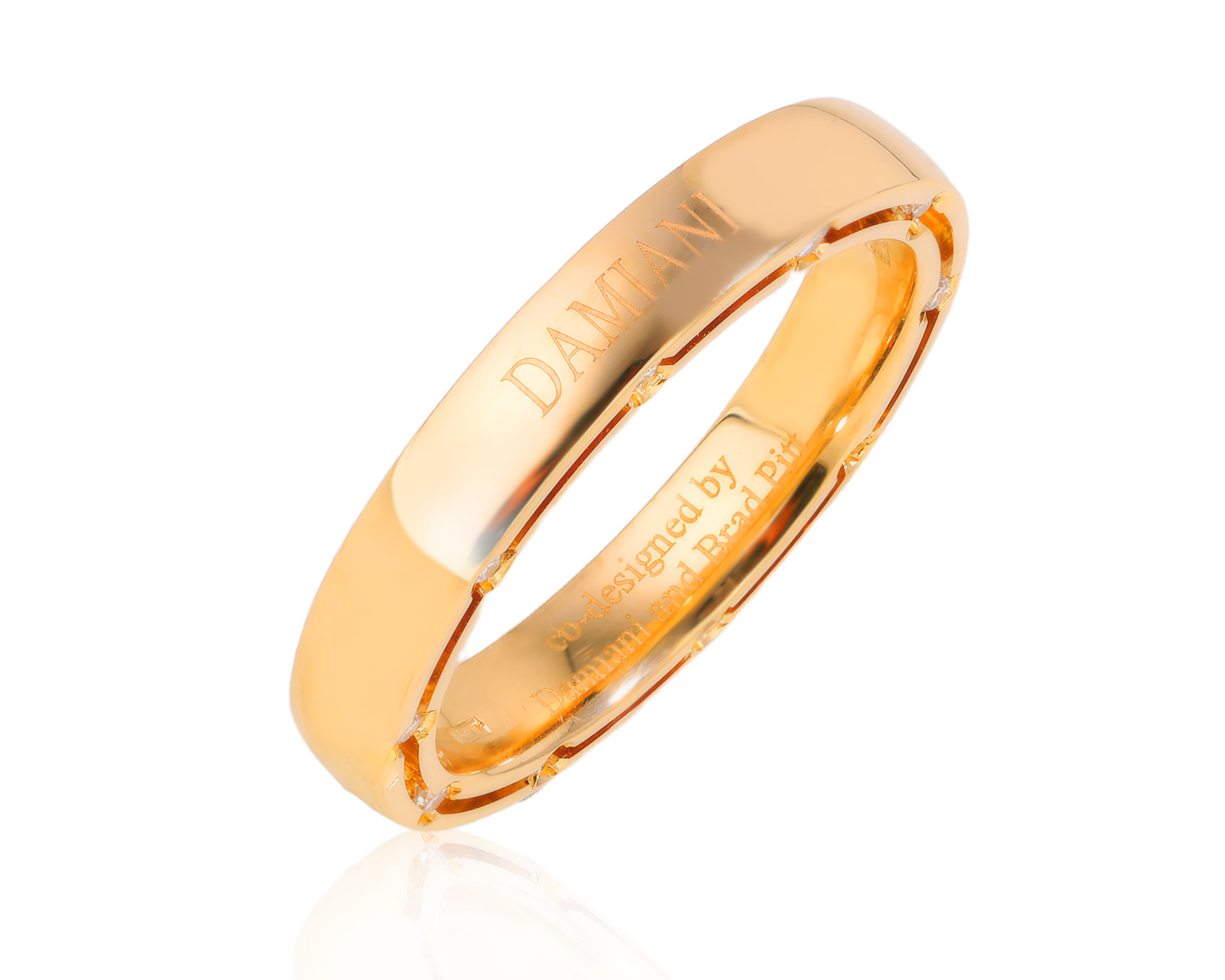 Оригинальное золотое кольцо с бриллиантами 0.17ct Damiani D.Side